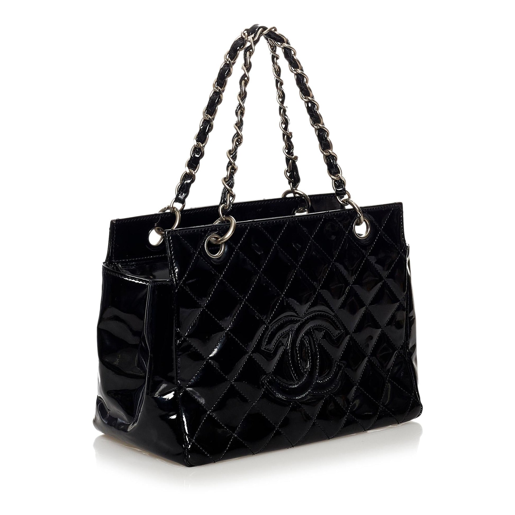 Chanel CC Matelasse Patent SHG Leather Handbag