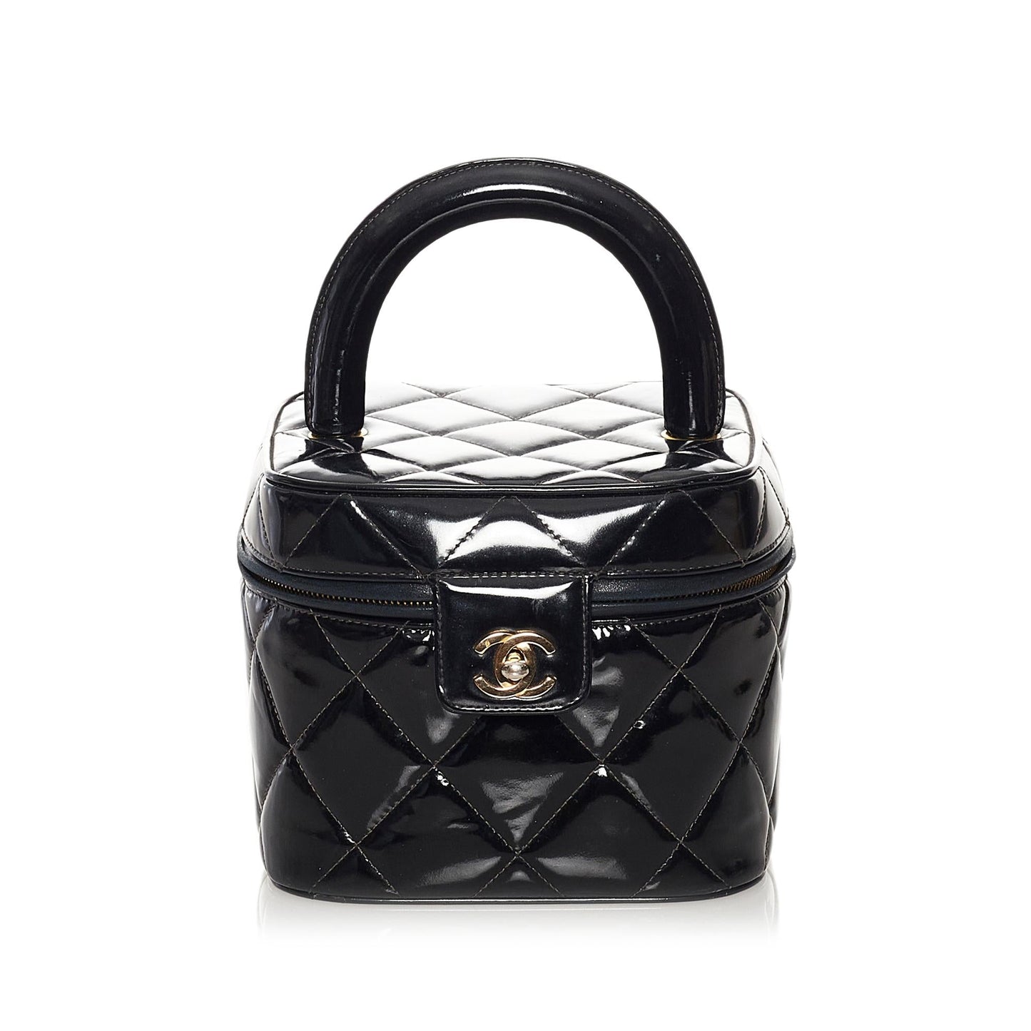 Chanel CC Matelasse Patent Vanity SHG Leather Handbag