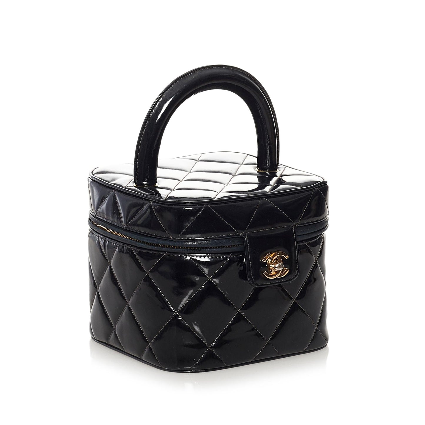 Chanel CC Matelasse Patent Vanity SHG Leather Handbag