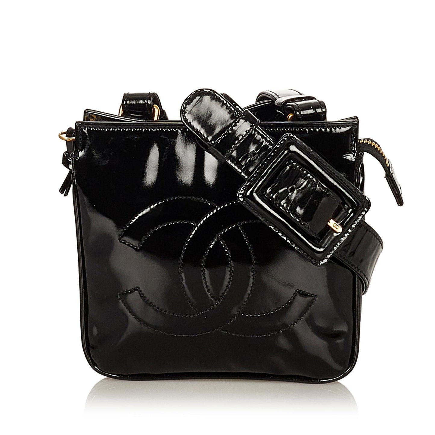 Chanel CC Patent Belt SHG Leather
