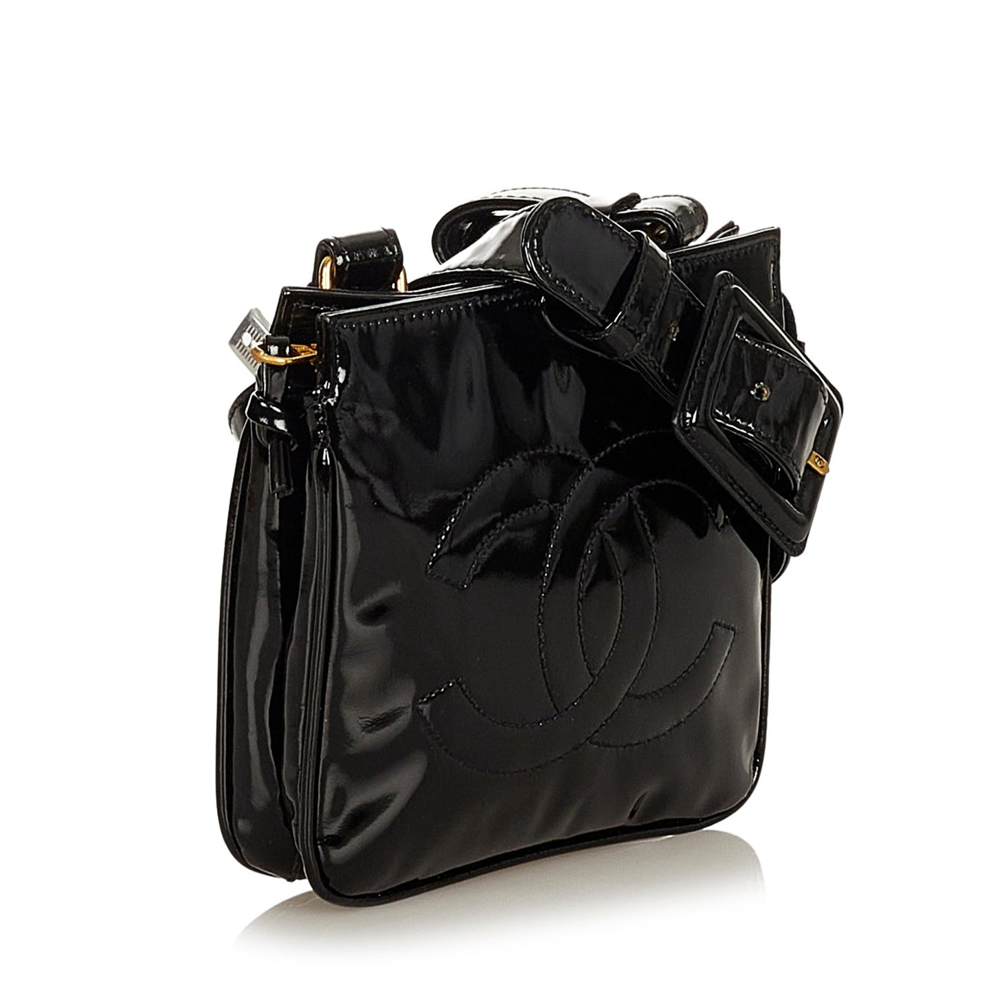 Chanel CC Patent Belt SHG Leather