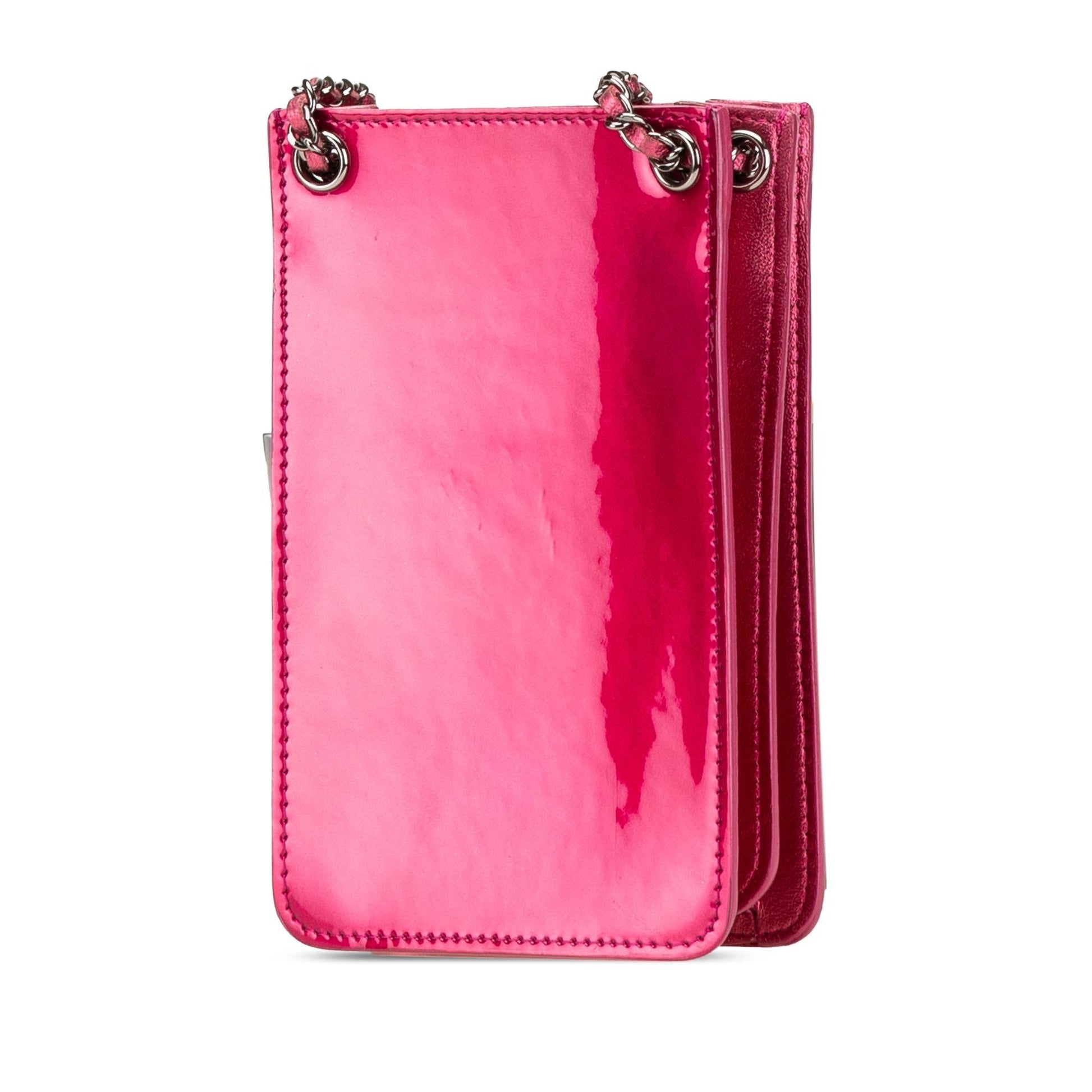 Chanel CC Patent Phone Holder Crossbody Bag