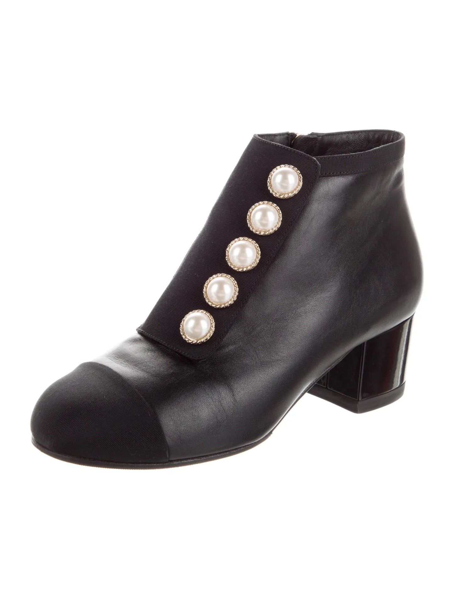 Chanel CC Interlock Pearl Ankle Boots for Women