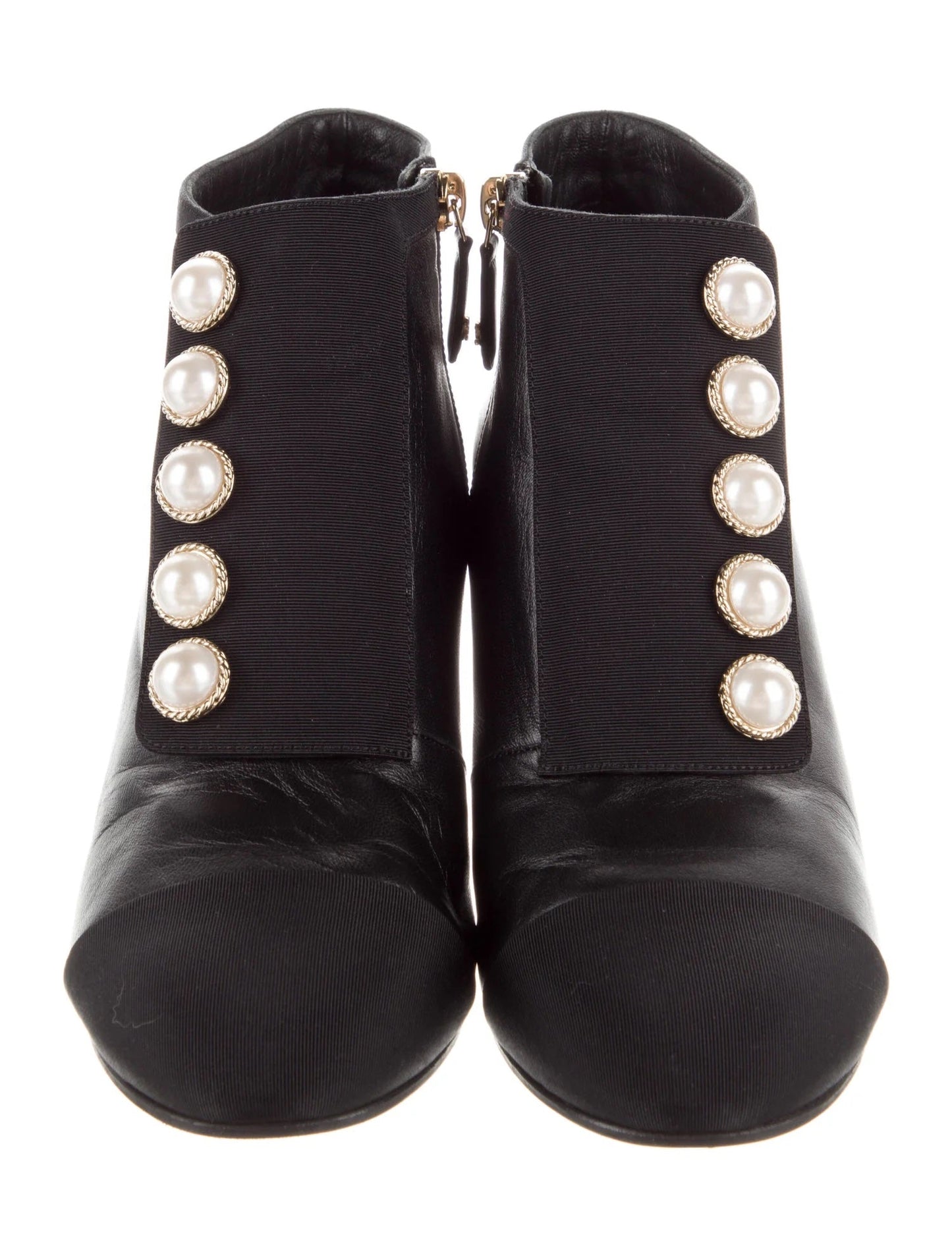 Chanel CC Interlock Pearl Ankle Boots for Women