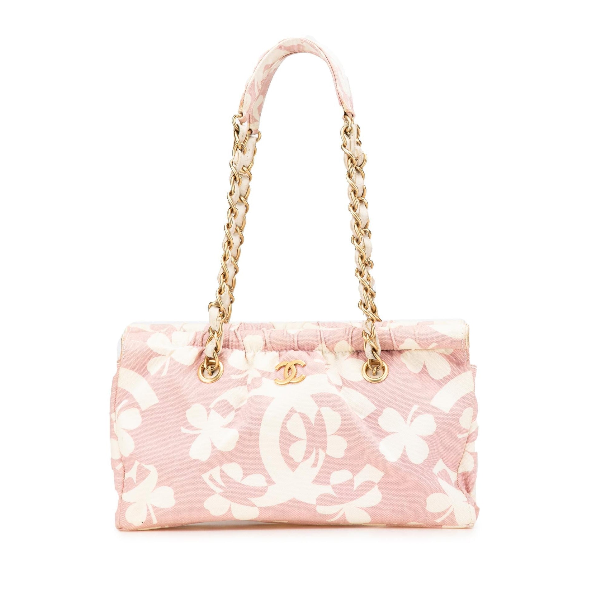 Chanel CC Printed Clover Canvas Shoulder Bag