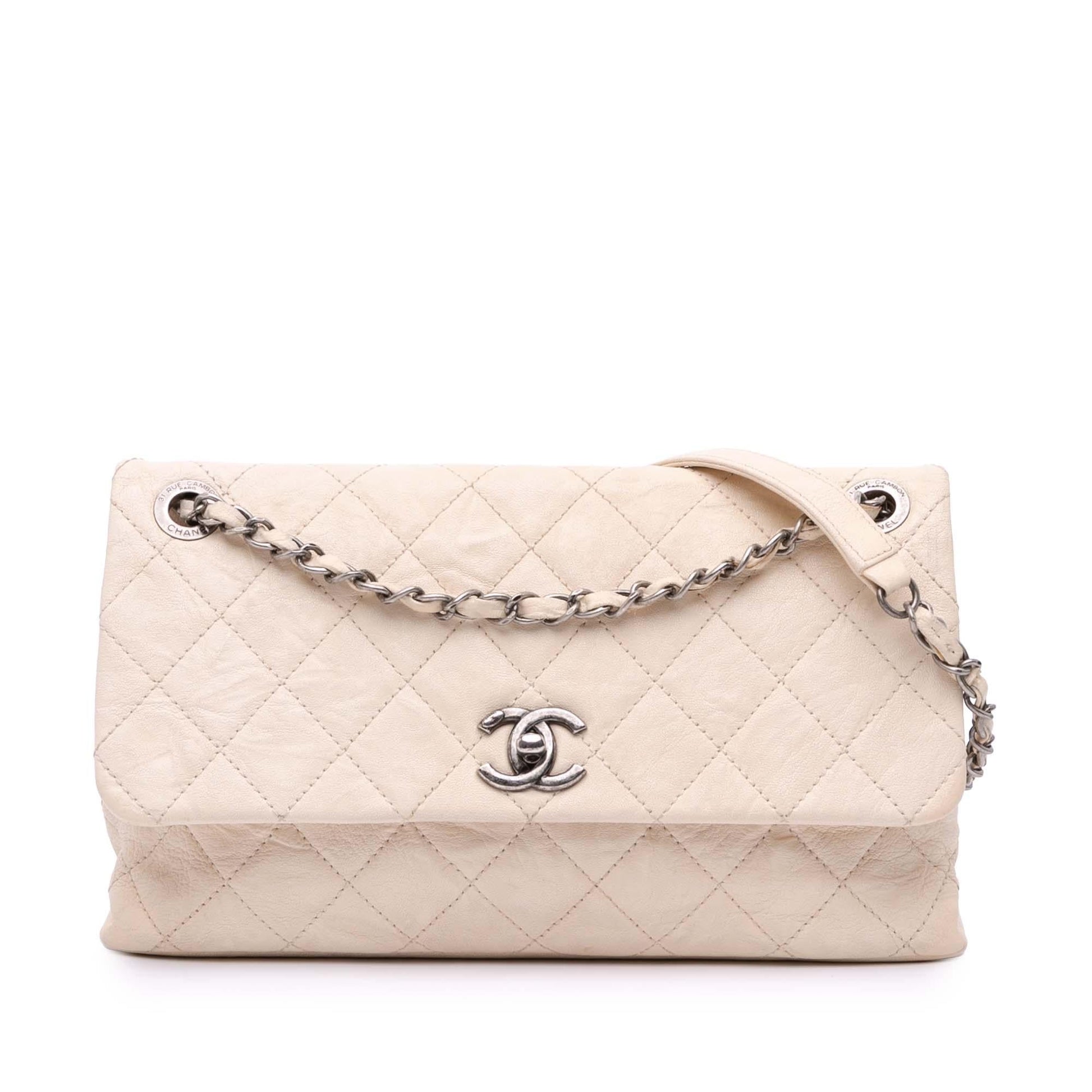 Chanel CC Quilted Aged Calfskin Flap Handbag