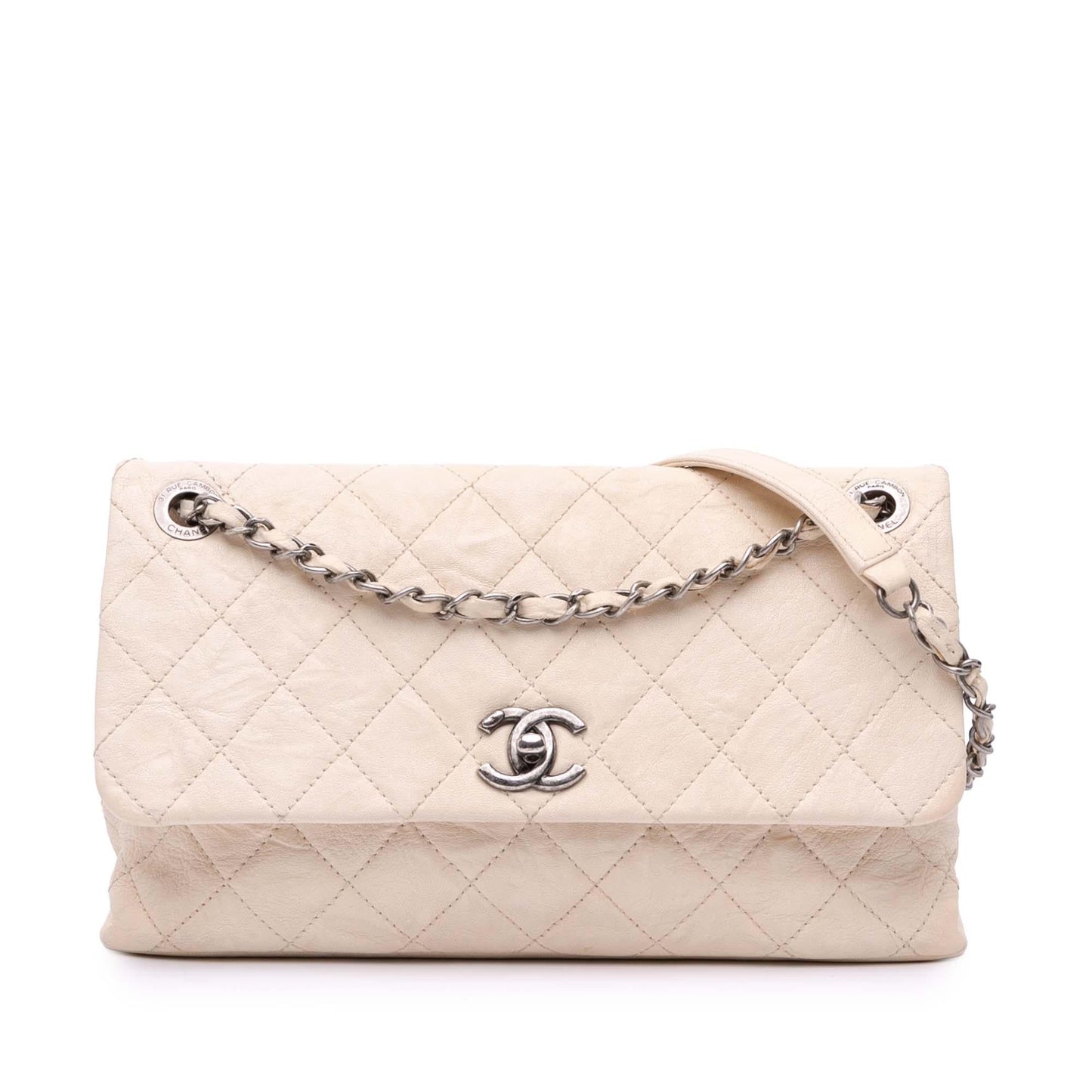 Chanel CC Quilted Aged Calfskin Flap Handbag Flap 1