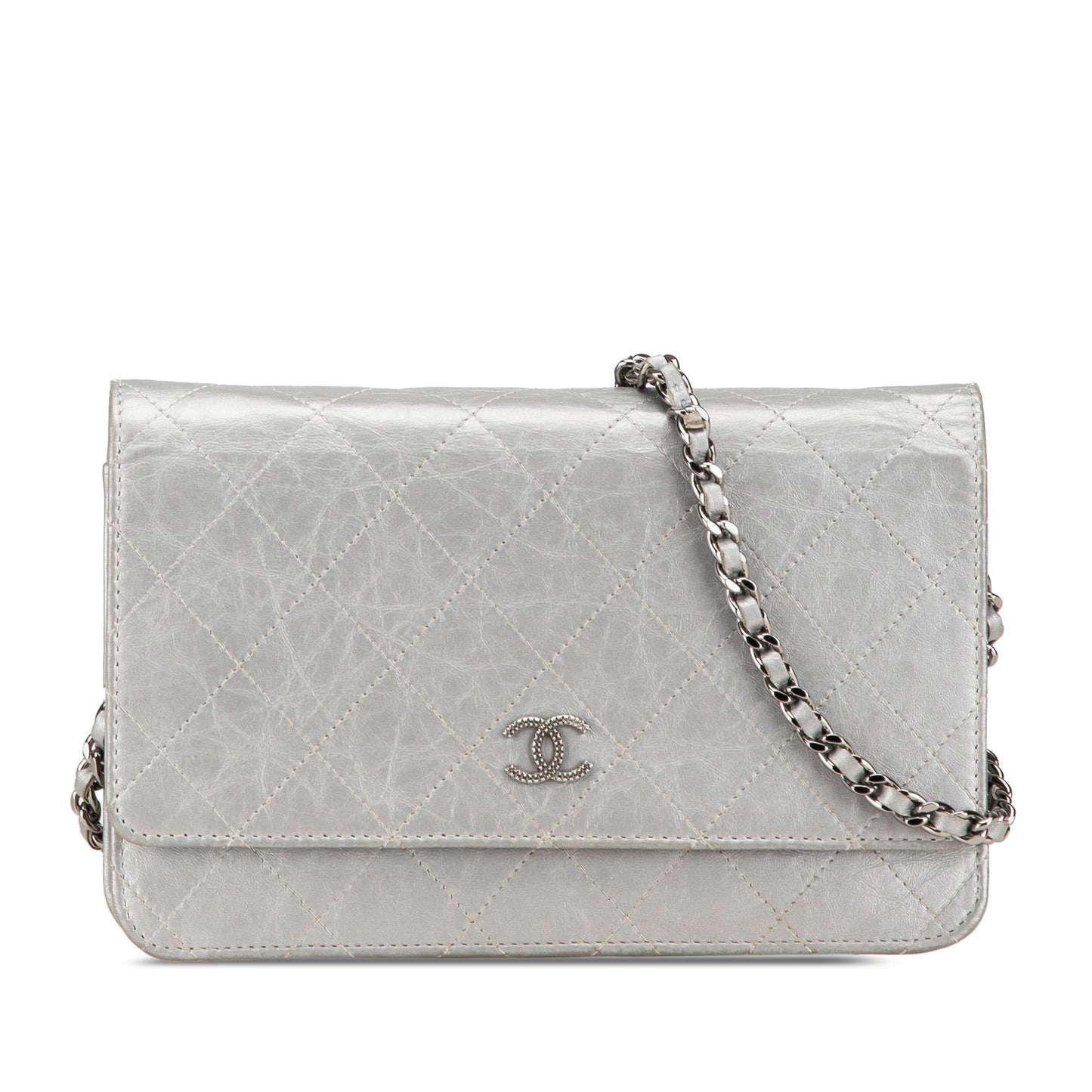 Chanel CC Quilted Aged Calfskin On Wallet Case