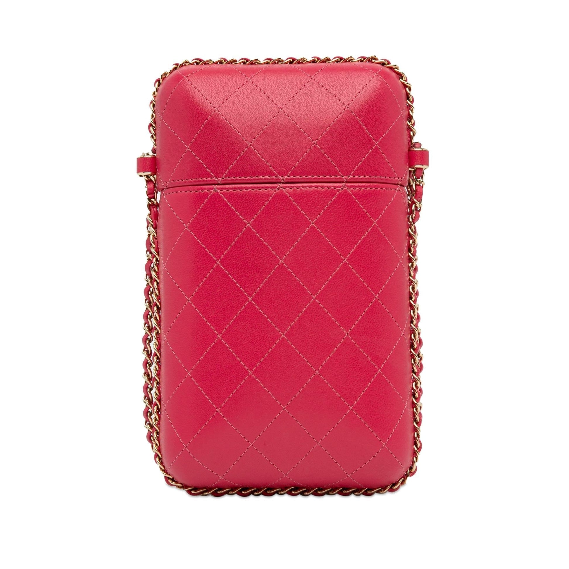 Chanel Cc Quilted Calfskin Chain Around Phone Holder (Shg-Oqsvaj) Bag