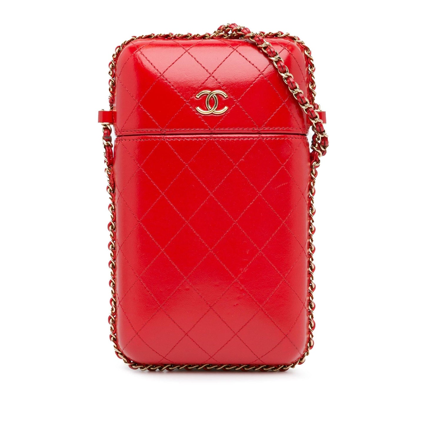 Chanel CC Quilted Calfskin Around Phone Holder Handbag Shg T9R9Nm