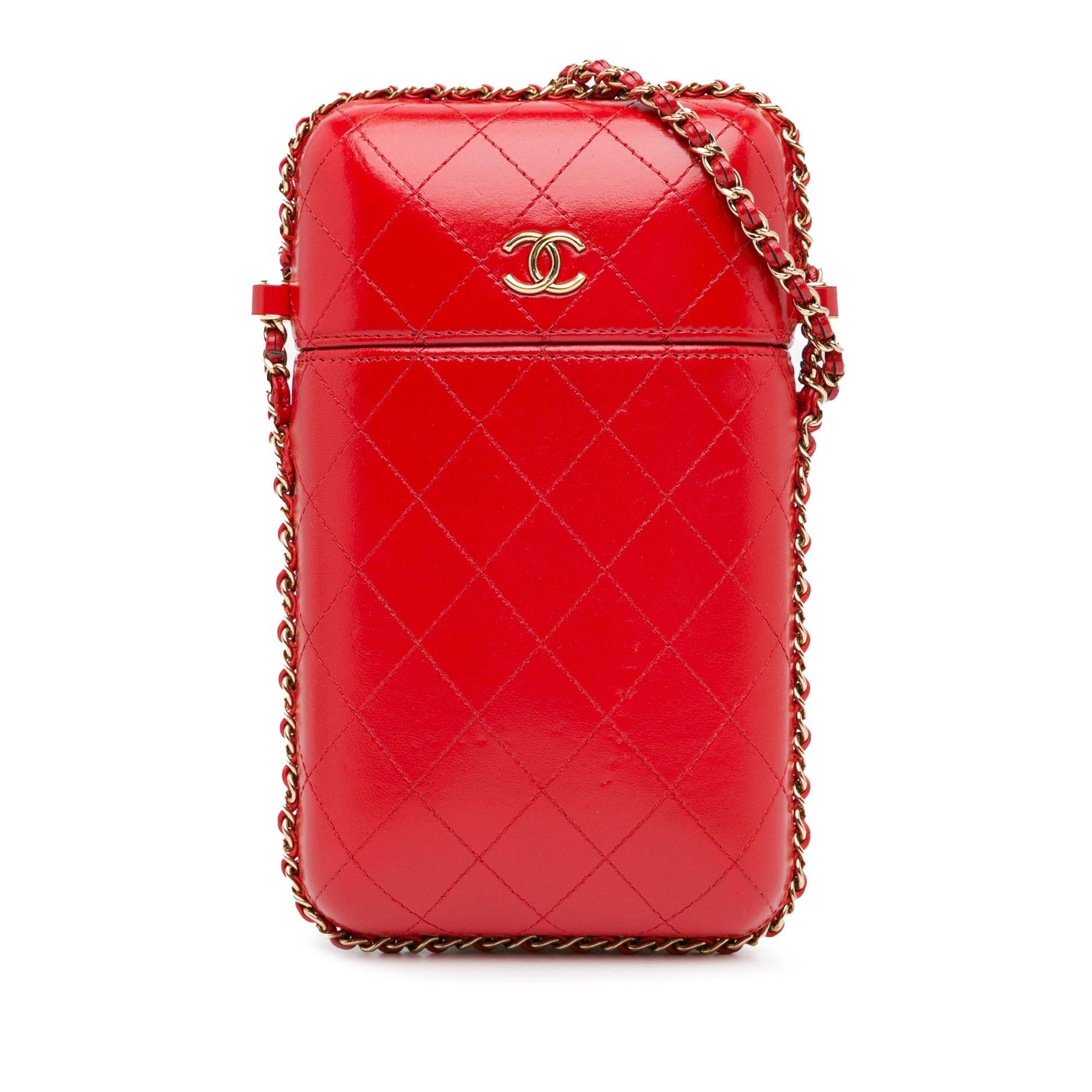 Chanel CC Quilted Calfskin Around Phone Holder Handbag Shg T9R9Nm