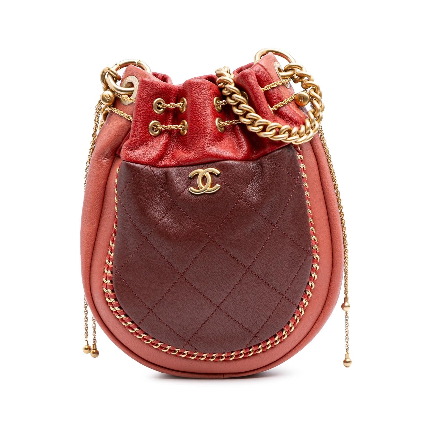 Chanel CC Quilted Calfskin Drawstring Bucket Jewelry Bag 1