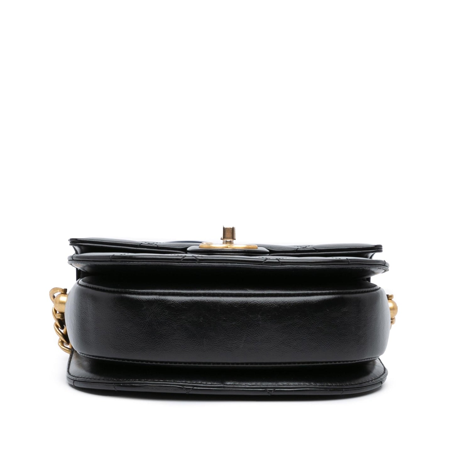 Chanel CC Quilted Calfskin Round Moon Messenger Bag Flap 3