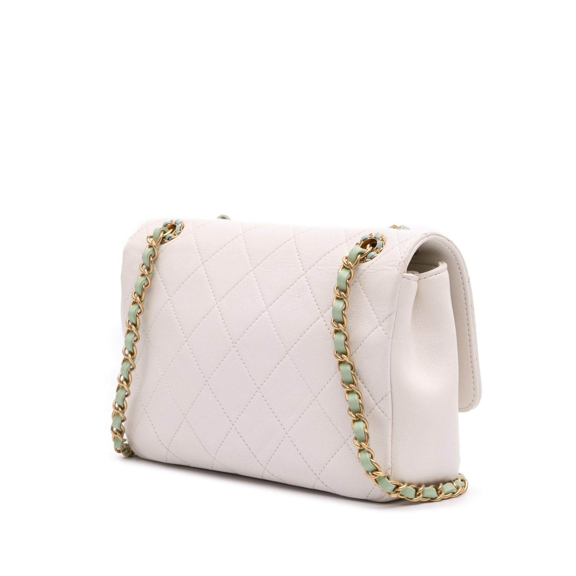 Chanel CC Quilted Calfskin Single Flap Handbag Flap 2