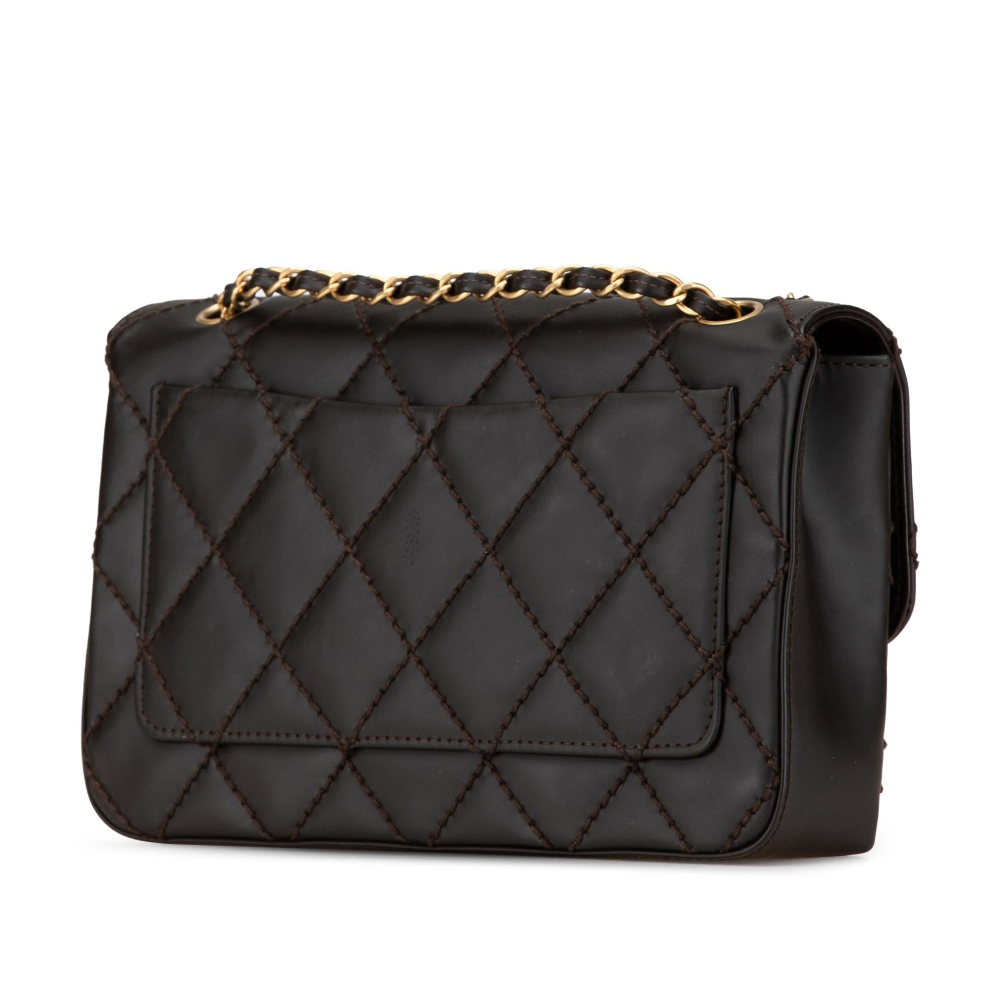 Chanel CC Quilted Calfskin Wild Stitch Flap Handbag