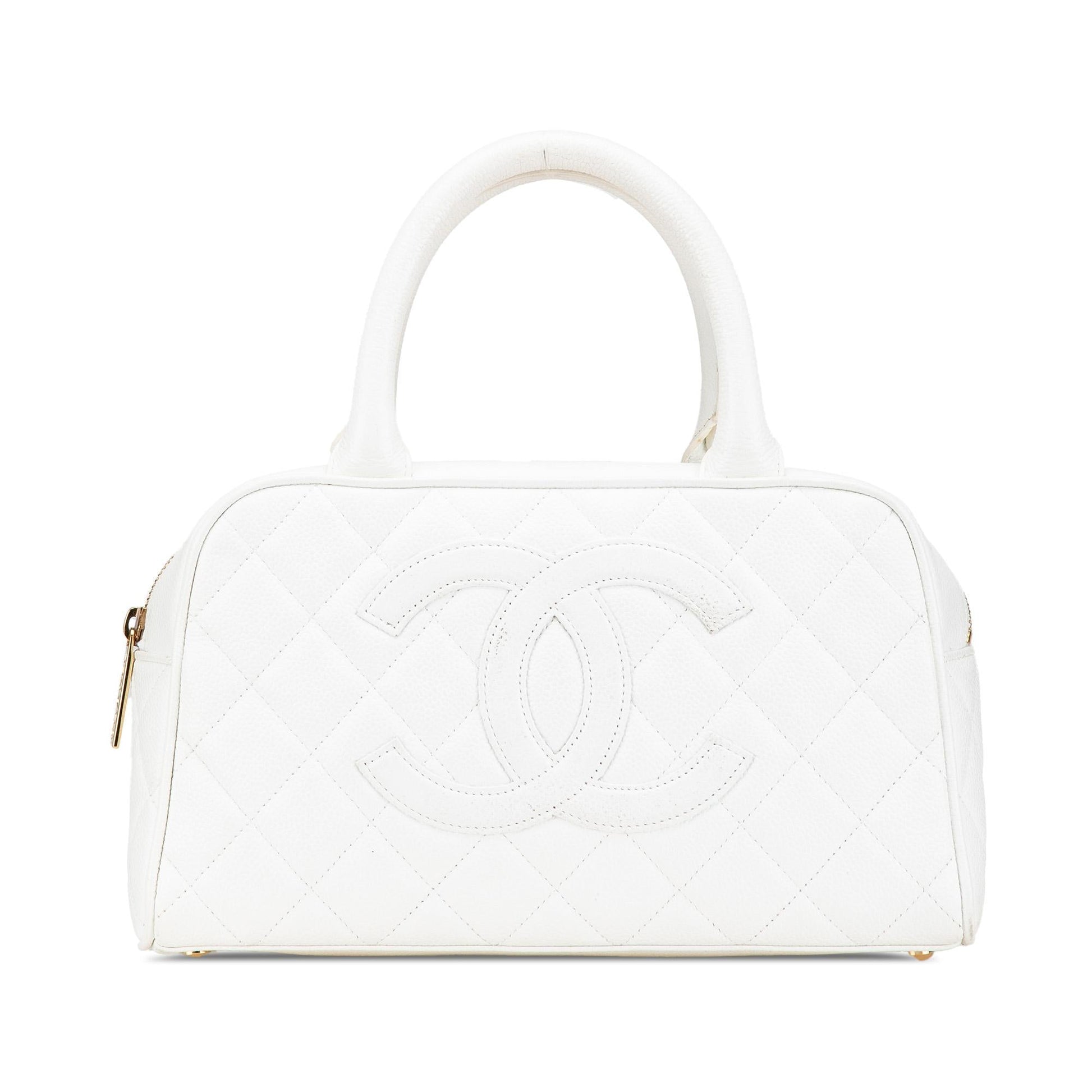 Chanel CC Quilted Caviar Bowling Handbag