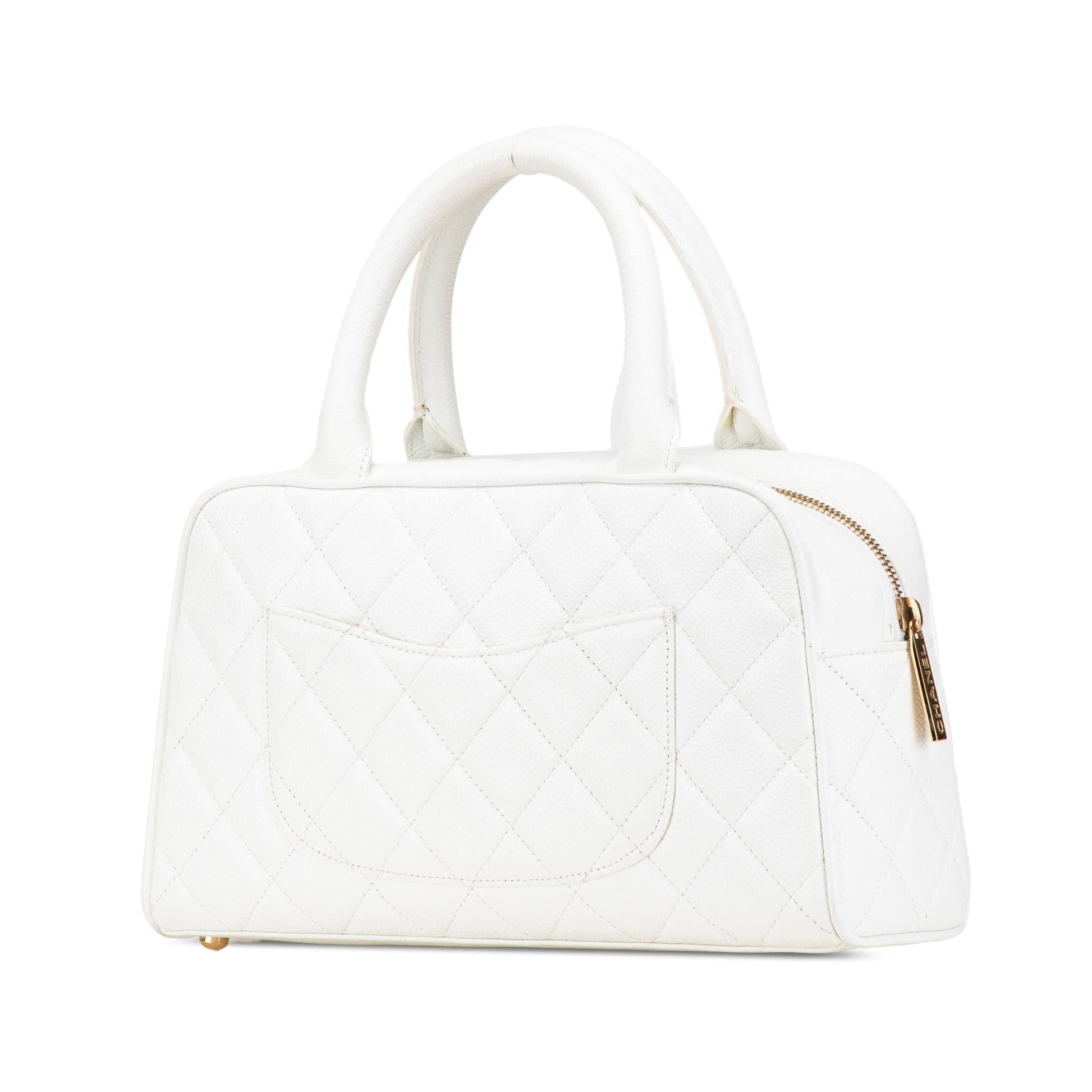 Chanel CC Quilted Caviar Bowling Handbag