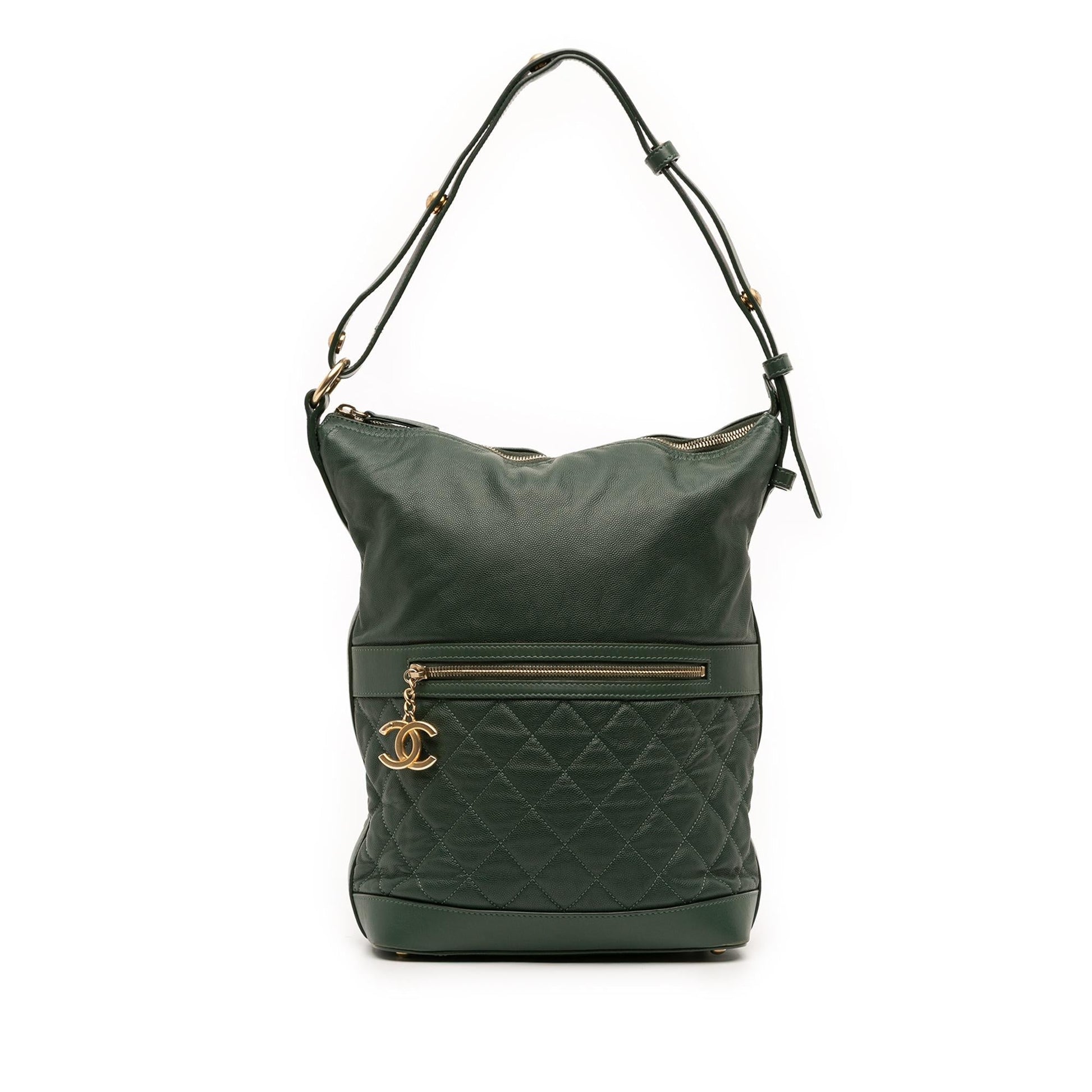 Chanel CC Quilted Caviar Casual Style Hobo Shoulder Bag