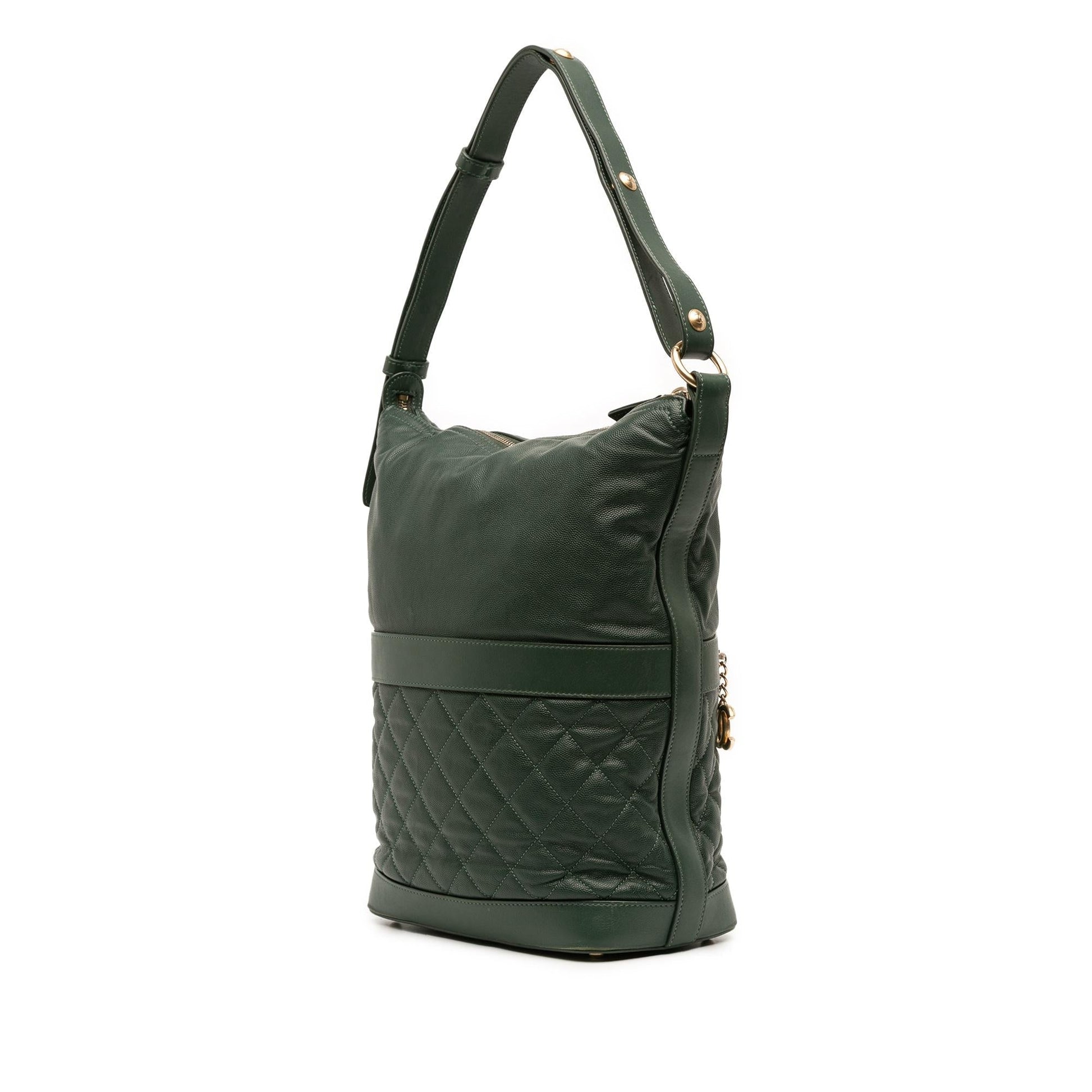 Chanel CC Quilted Caviar Casual Style Hobo Shoulder Bag