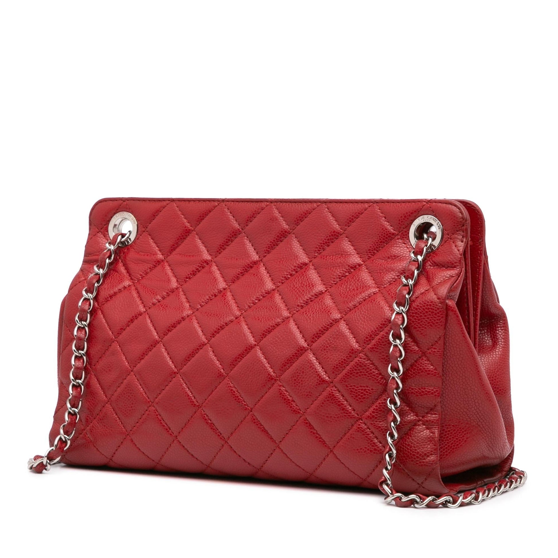 Chanel CC Quilted Caviar Frame Shopping Tote Bag
