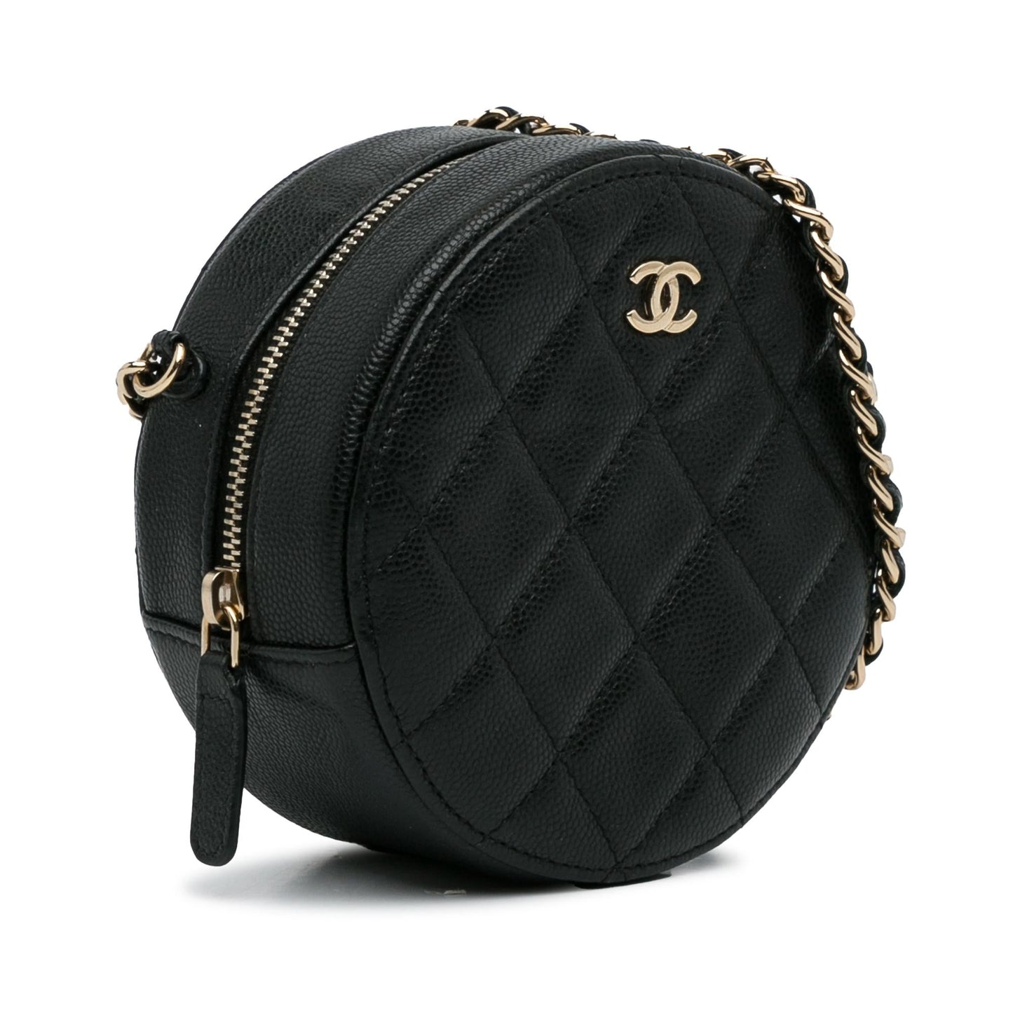 Chanel CC Quilted Caviar Round SHG-Uqg8kK Clutch Bag
