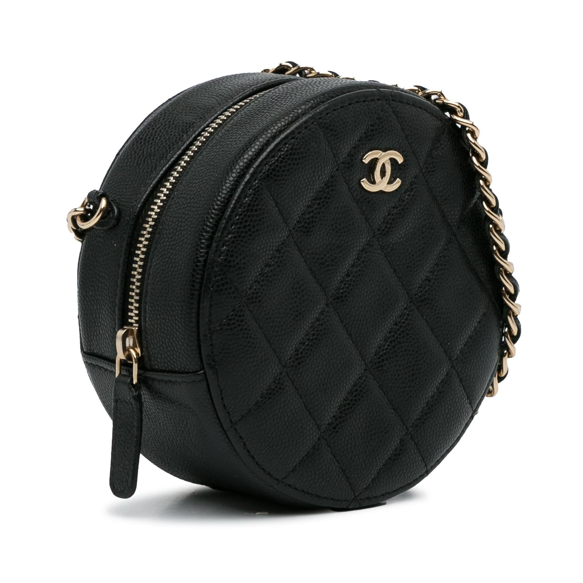 Chanel CC Quilted Caviar Round SHG-Uqg8kK Clutch Bag