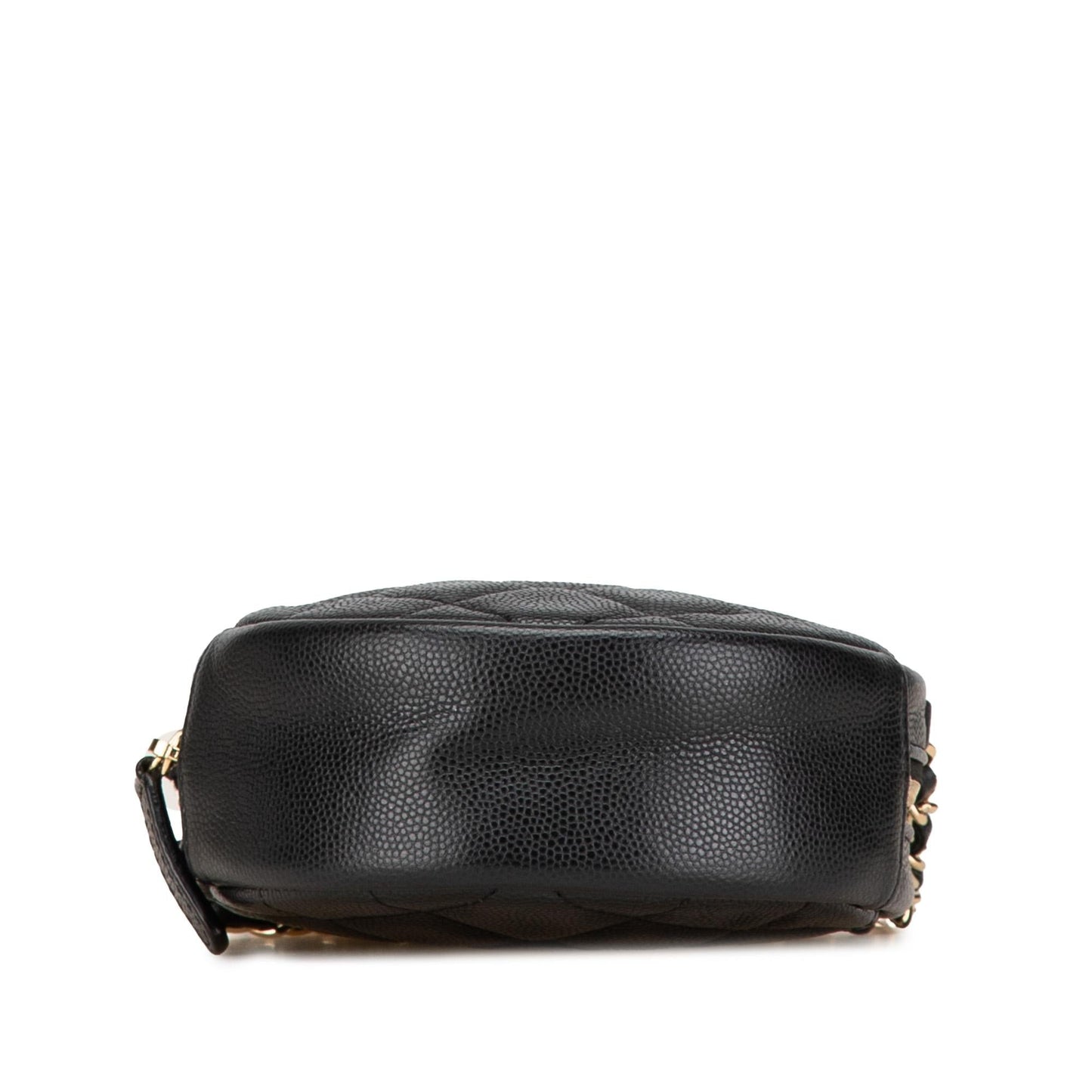 Chanel CC Quilted Caviar Round Clutch Bag