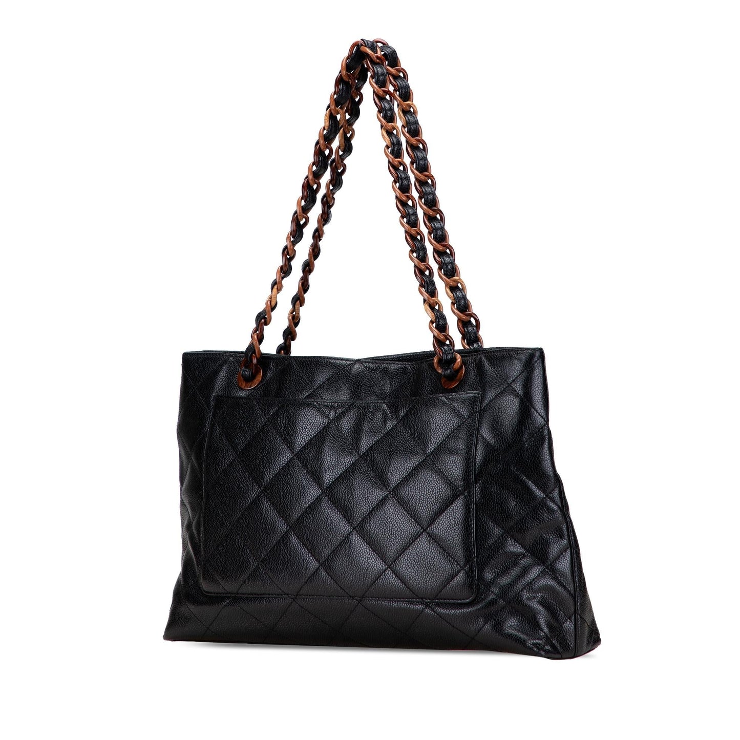 Chanel CC Quilted Caviar Tortoise Tote Bag
