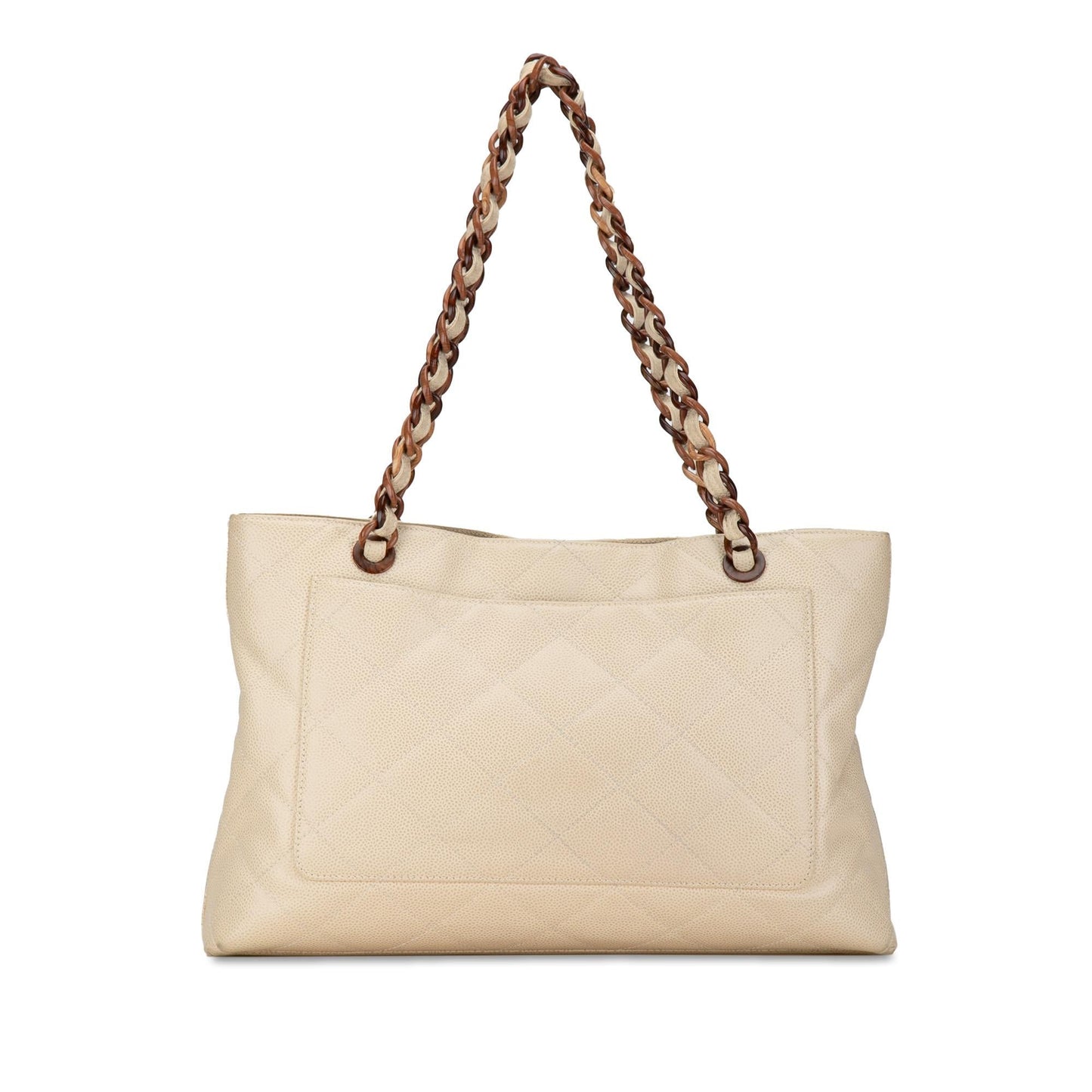 Chanel CC Quilted Caviar Wood SHG-YvZpfz Tote Bag