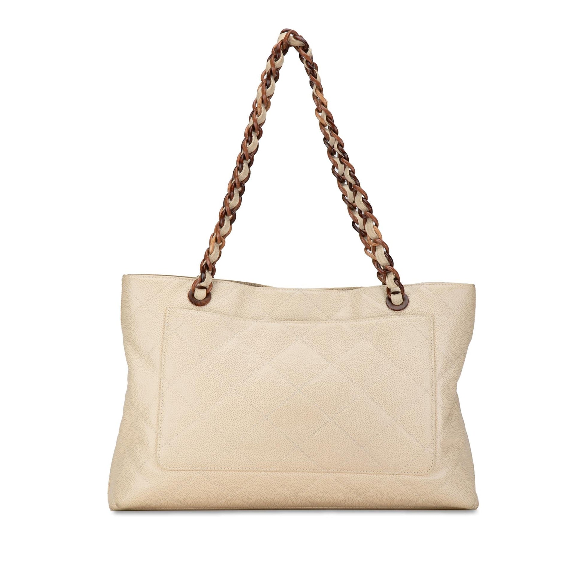 Chanel CC Quilted Caviar Wood SHG-YvZpfz Tote Bag