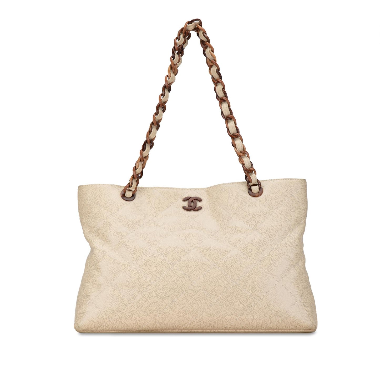 Chanel CC Quilted Caviar Wood SHG-YvZpfz Tote Bag