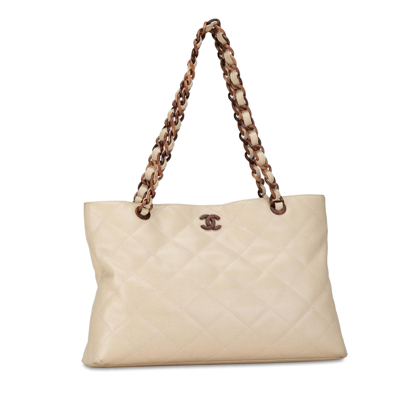 Chanel CC Quilted Caviar Wood SHG-YvZpfz Tote Bag