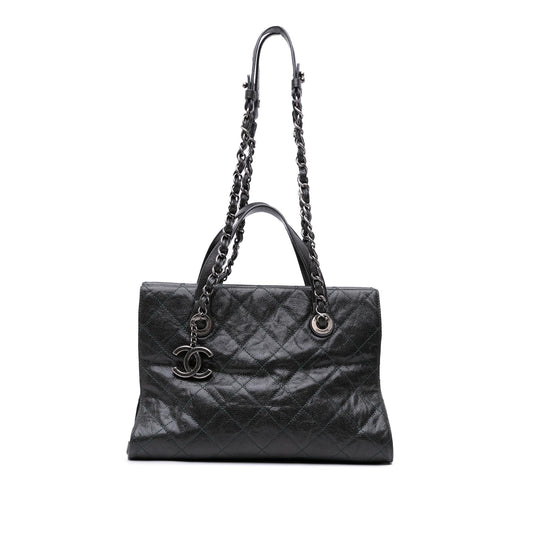 Chanel CC Quilted Crumpled Caviar Crave Tote Bag