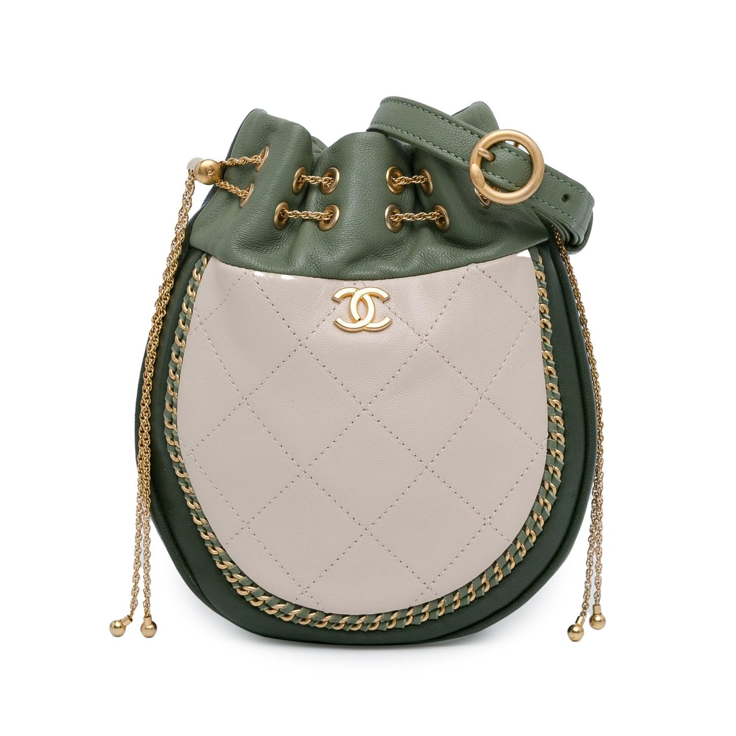 Chanel CC Quilted Drawstring Bucket SHG-Tm9OxZ Jewelry