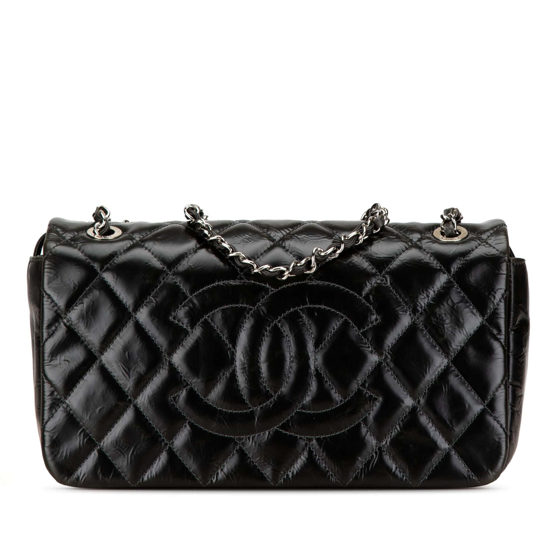 Chanel CC Quilted Glazed Calfskin Flap SHG-16f7wX Handbag