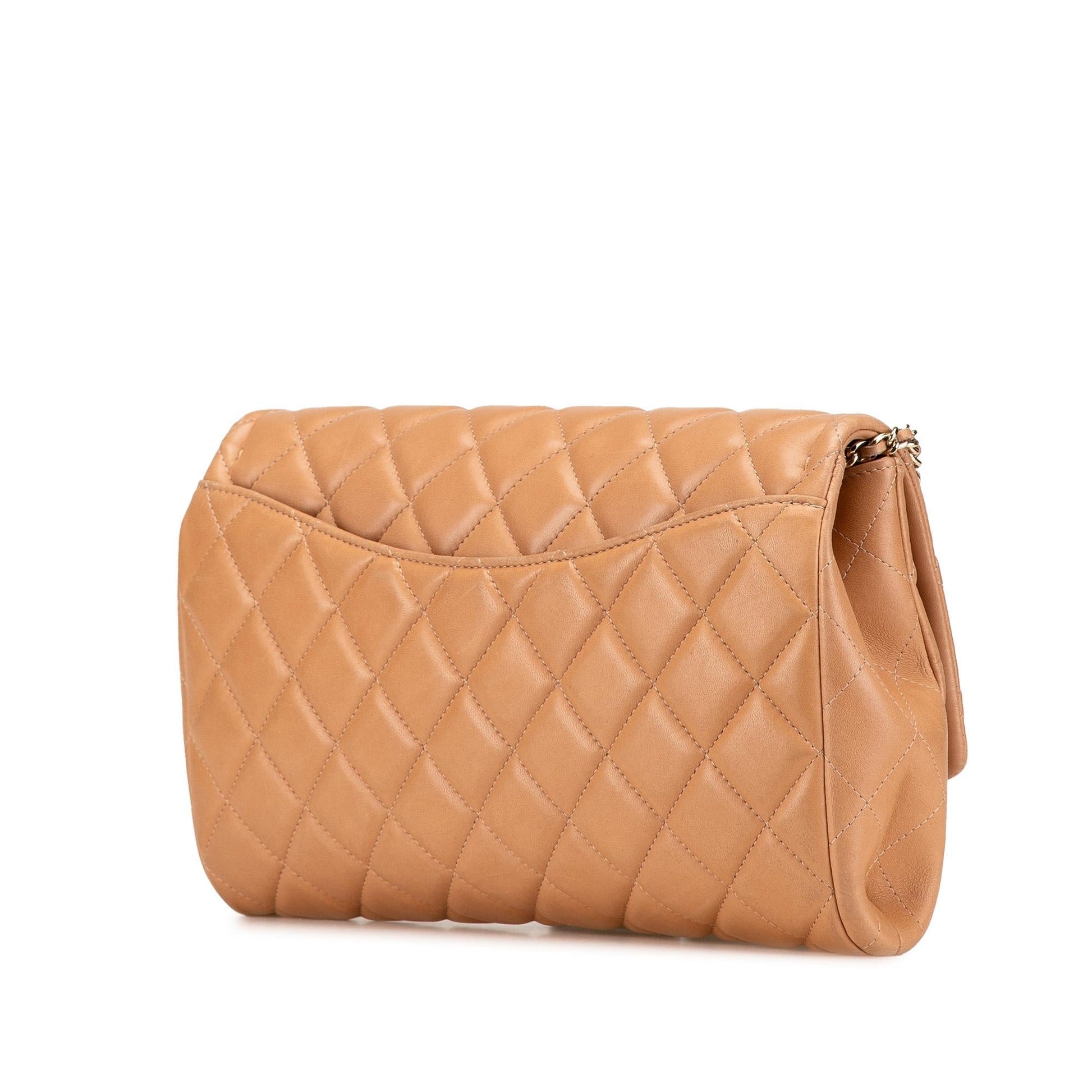Chanel CC Quilted Lambskin Clutch Bag