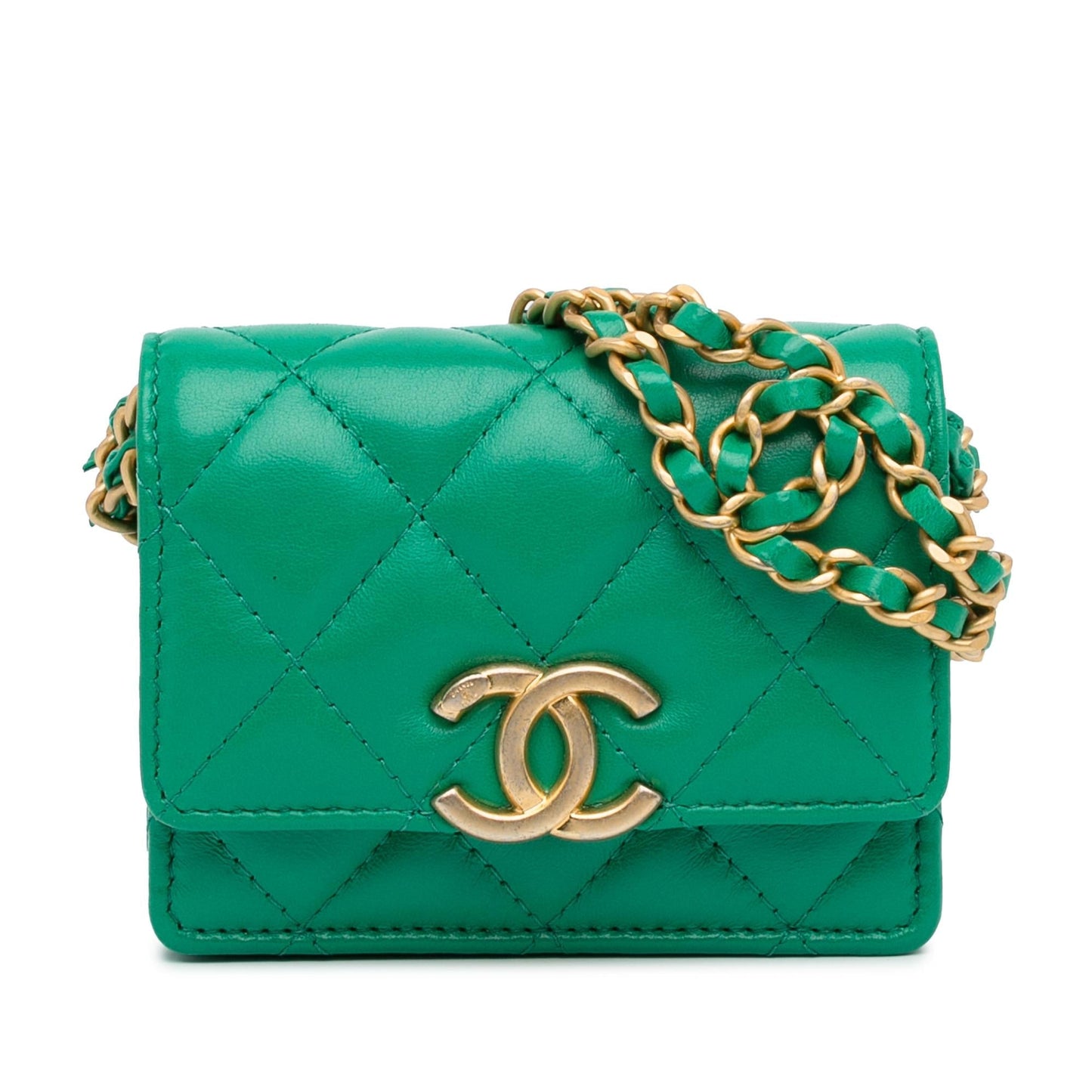 Chanel CC Quilted Lambskin SHG-9Em7pa Clutch Bag
