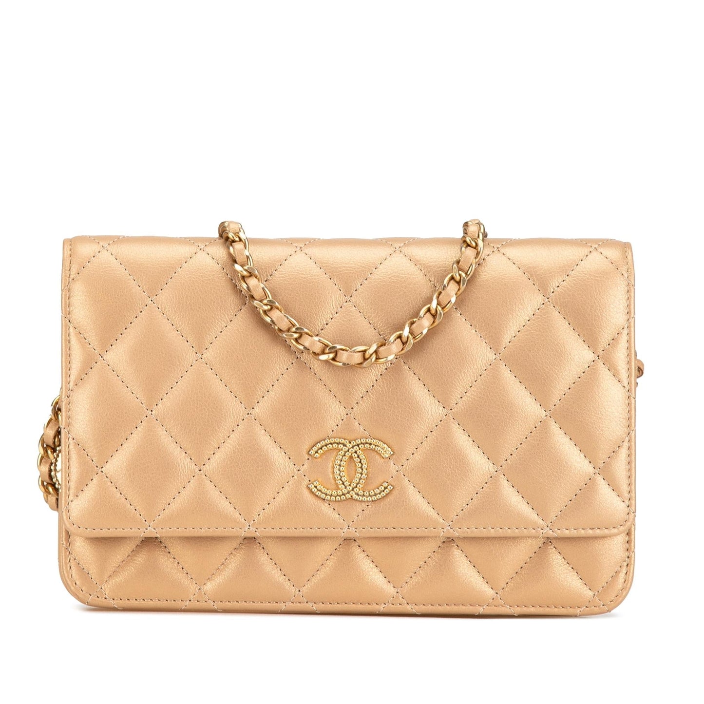 Chanel CC Quilted Lambskin Coin Charm on Key Chain
