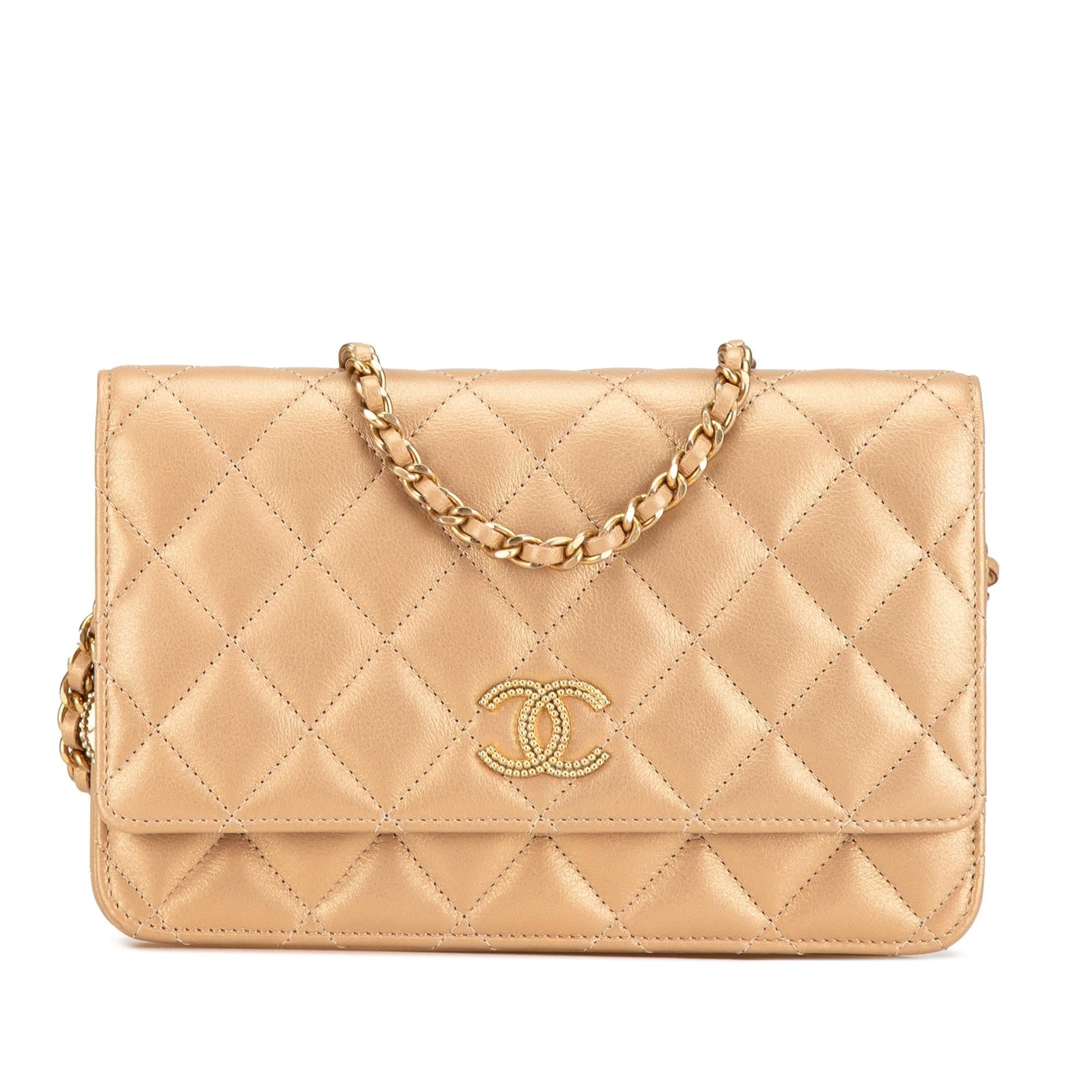Chanel CC Quilted Lambskin Coin Charm on Key Chain