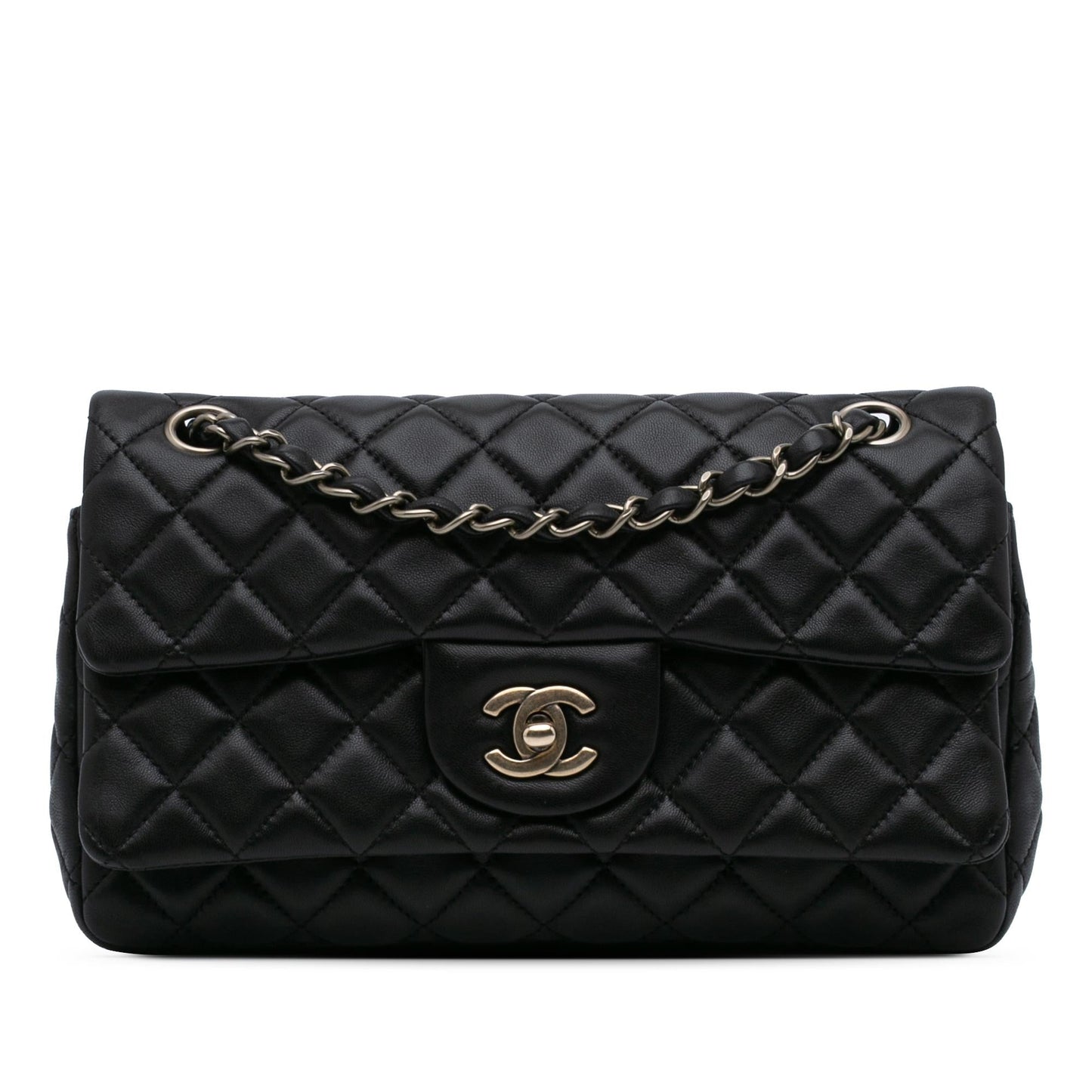 Chanel CC Quilted Lambskin Double Flap Handbag