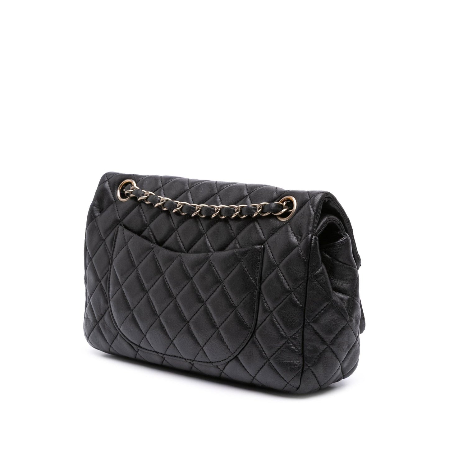 Chanel CC Quilted Lambskin Double Flap Handbag Flap 2