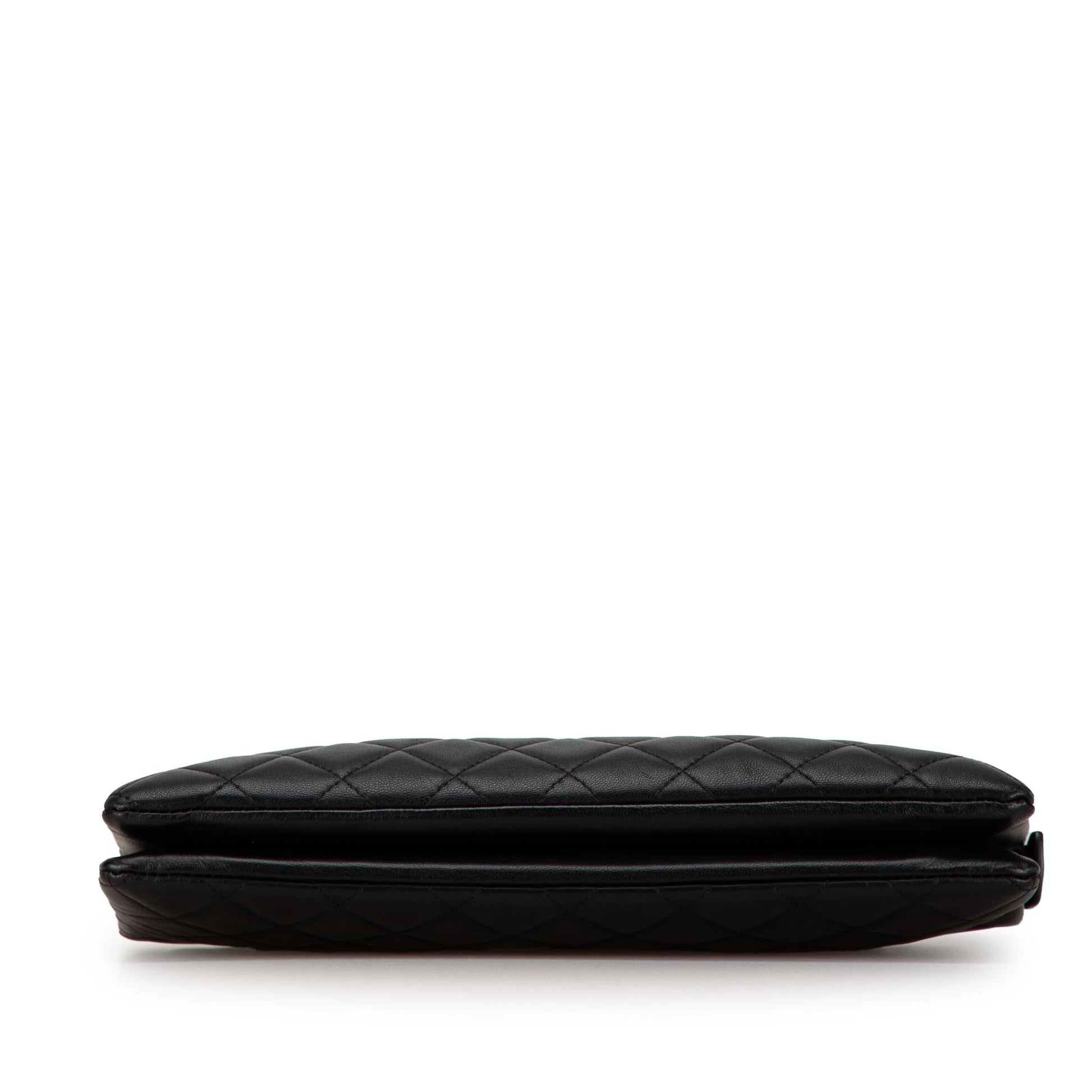 Chanel CC Quilted Lambskin Double Zip SHG-9zutGz Clutch Bag