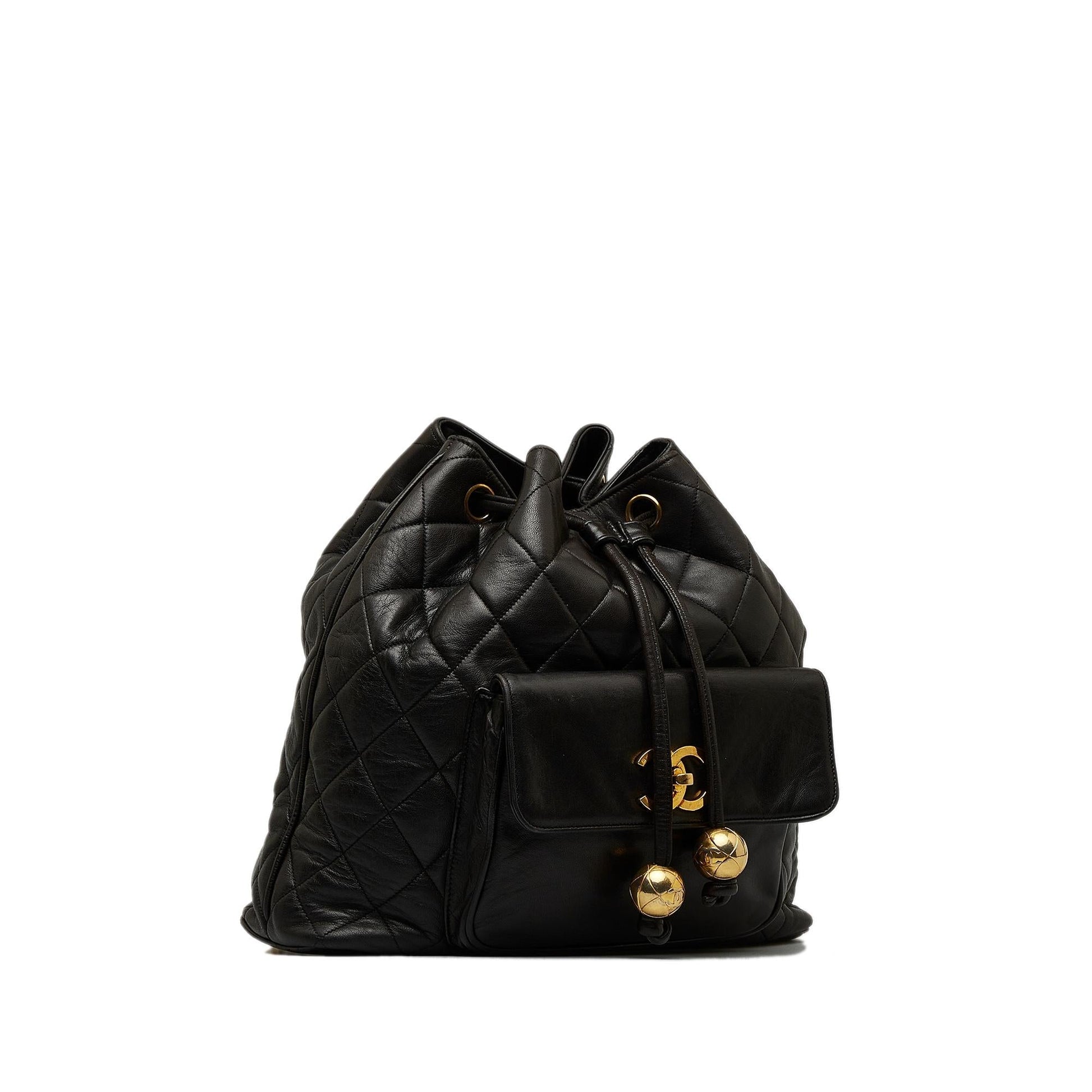 Chanel CC Quilted Lambskin Drawstring Backpack SHG-86DOIB Jewelry
