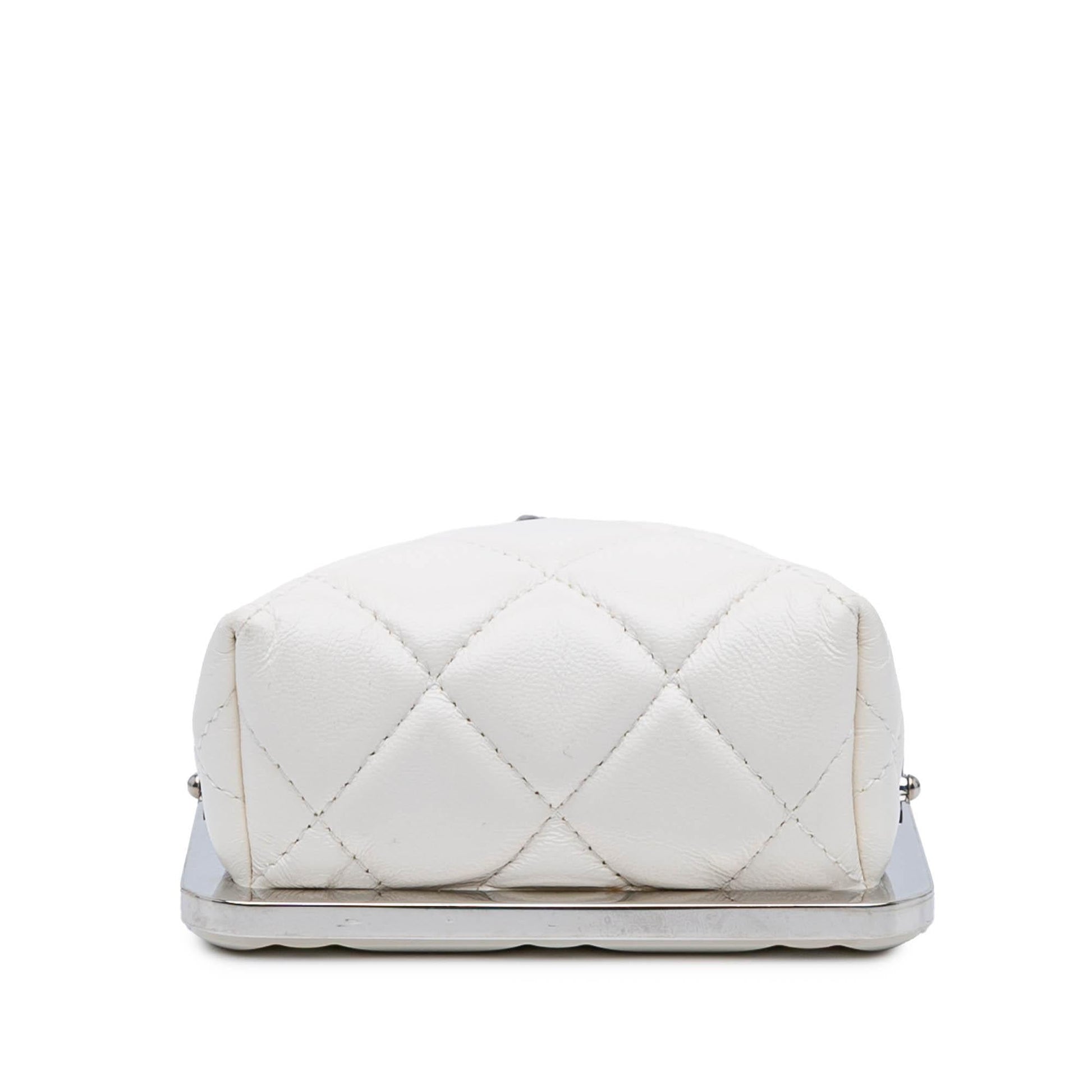 Chanel CC Quilted Lambskin Evening Clutch Bag