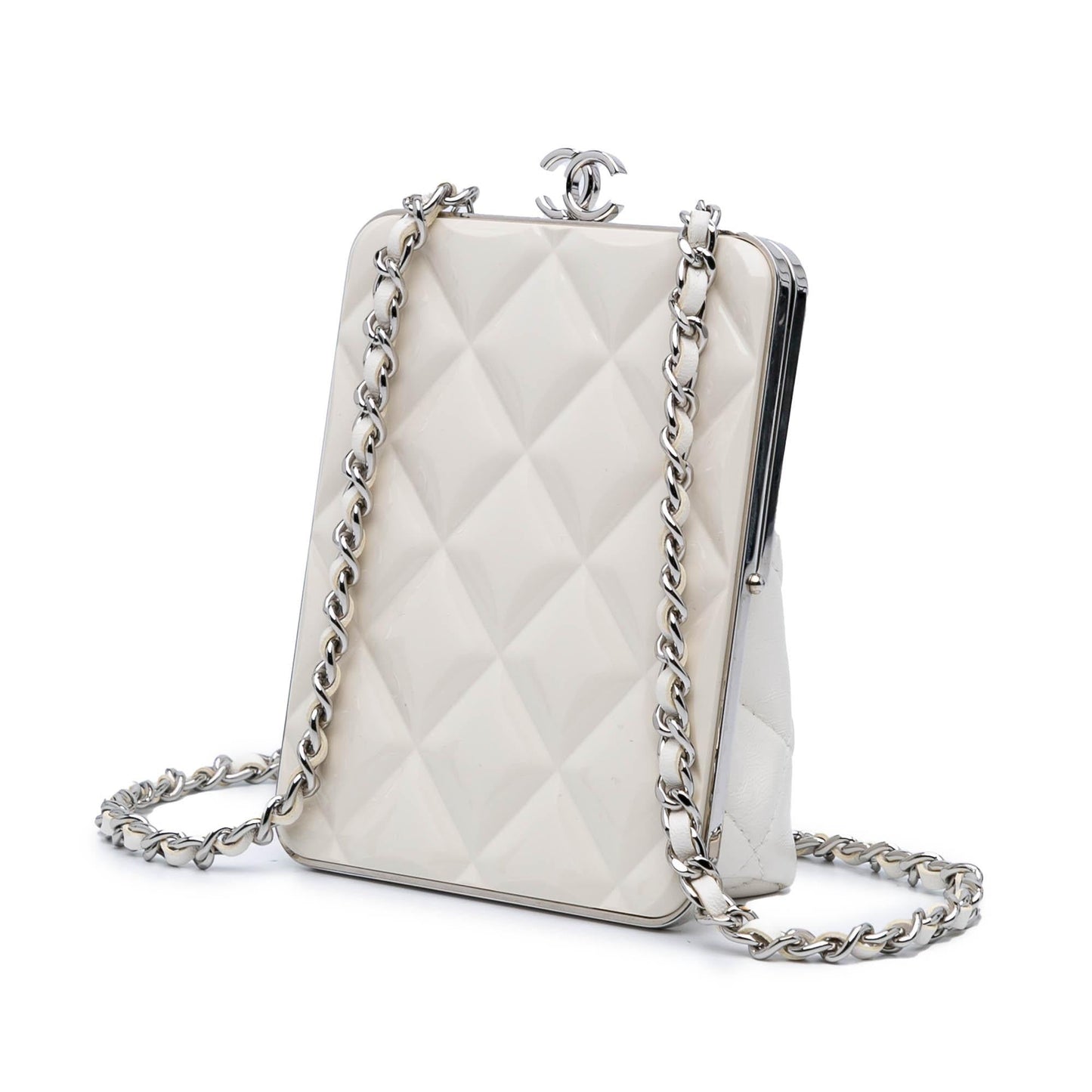 Chanel CC Quilted Lambskin Evening Clutch Bag
