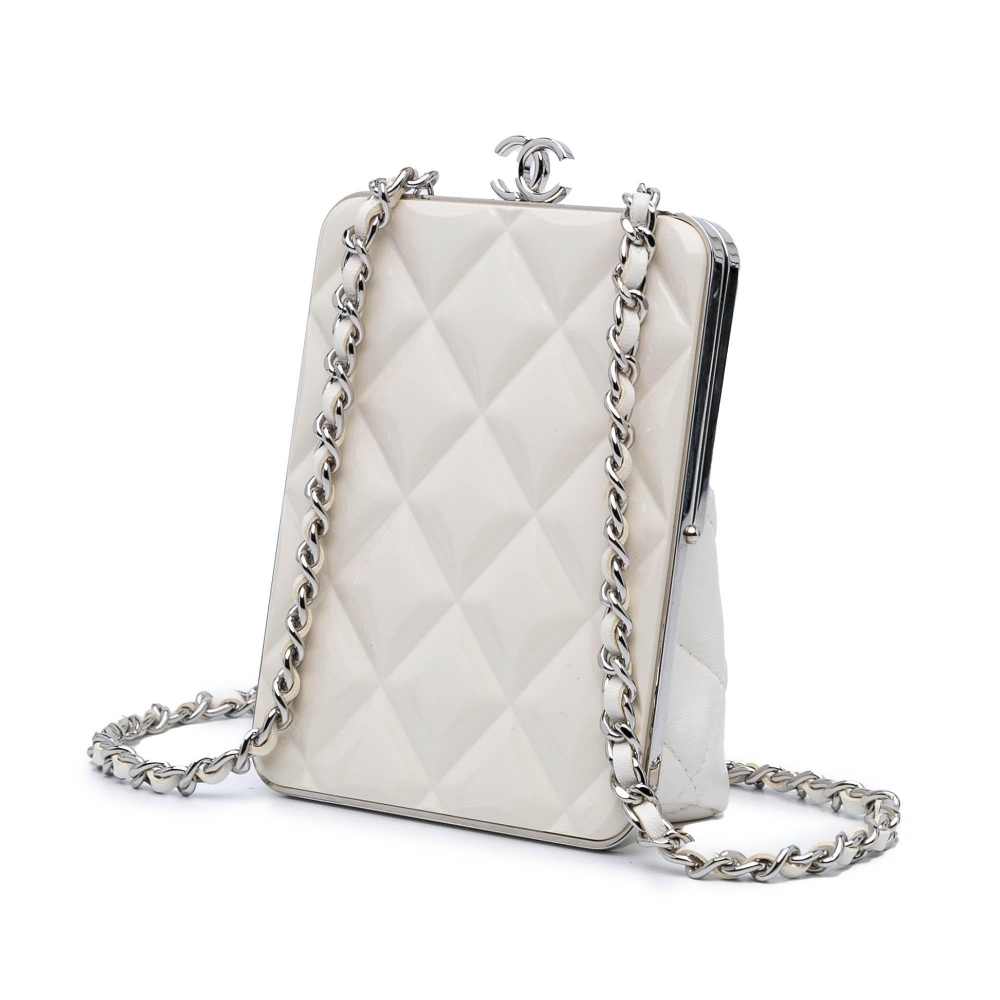 Chanel CC Quilted Lambskin Evening Clutch Bag