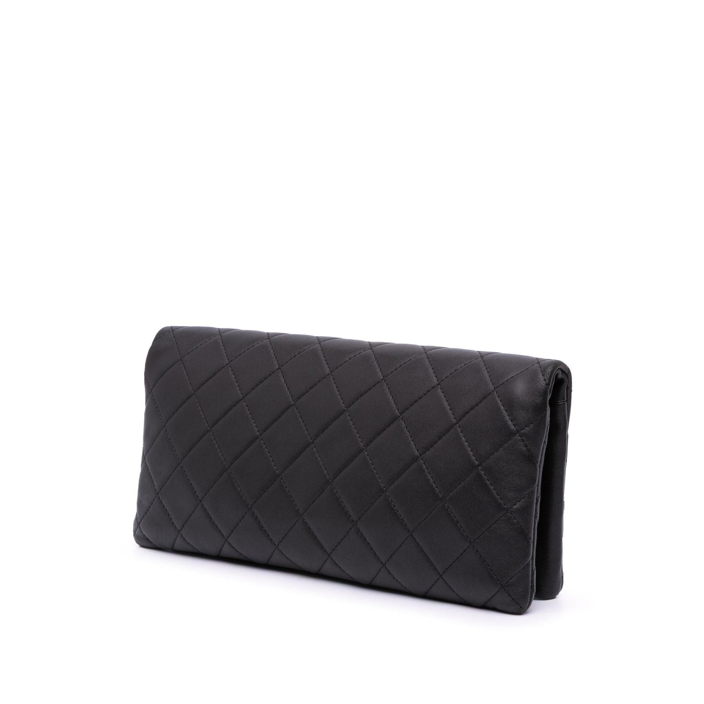 Chanel CC Quilted Lambskin Foldover Clutch Bag Clutch 1
