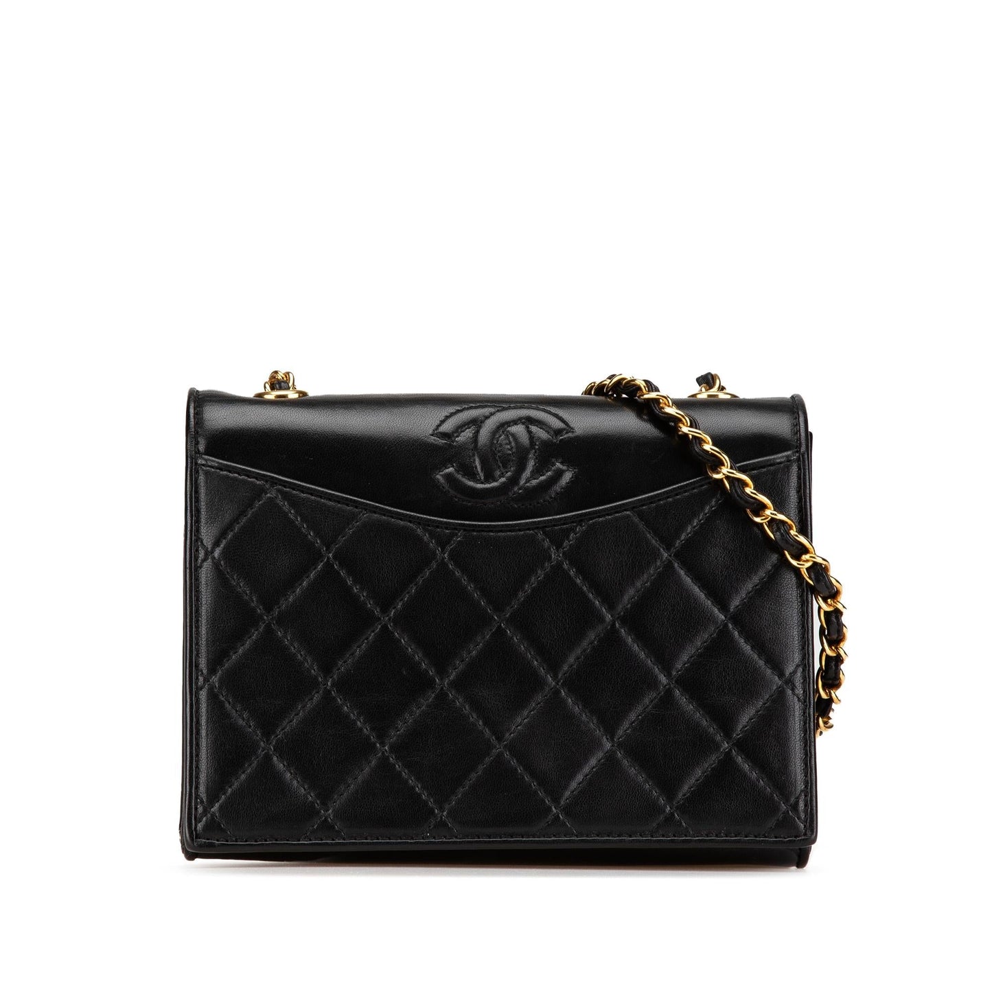 Chanel CC Quilted Lambskin Full Flap Crossbody Bag