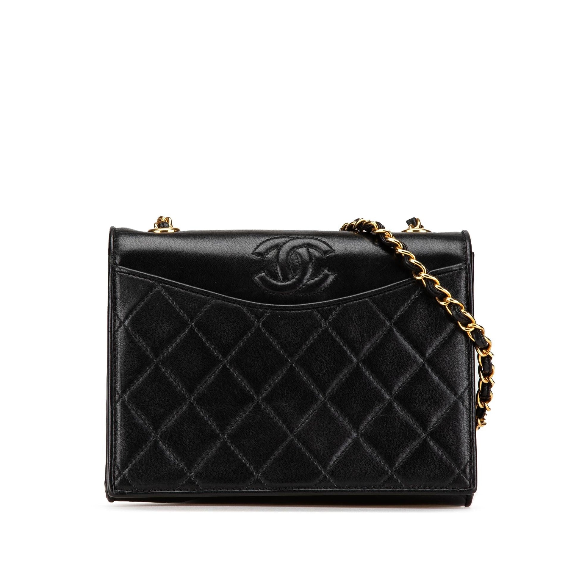 Chanel CC Quilted Lambskin Full Flap Crossbody Bag