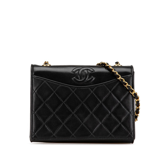 Chanel CC Quilted Lambskin Full Flap Crossbody Bag